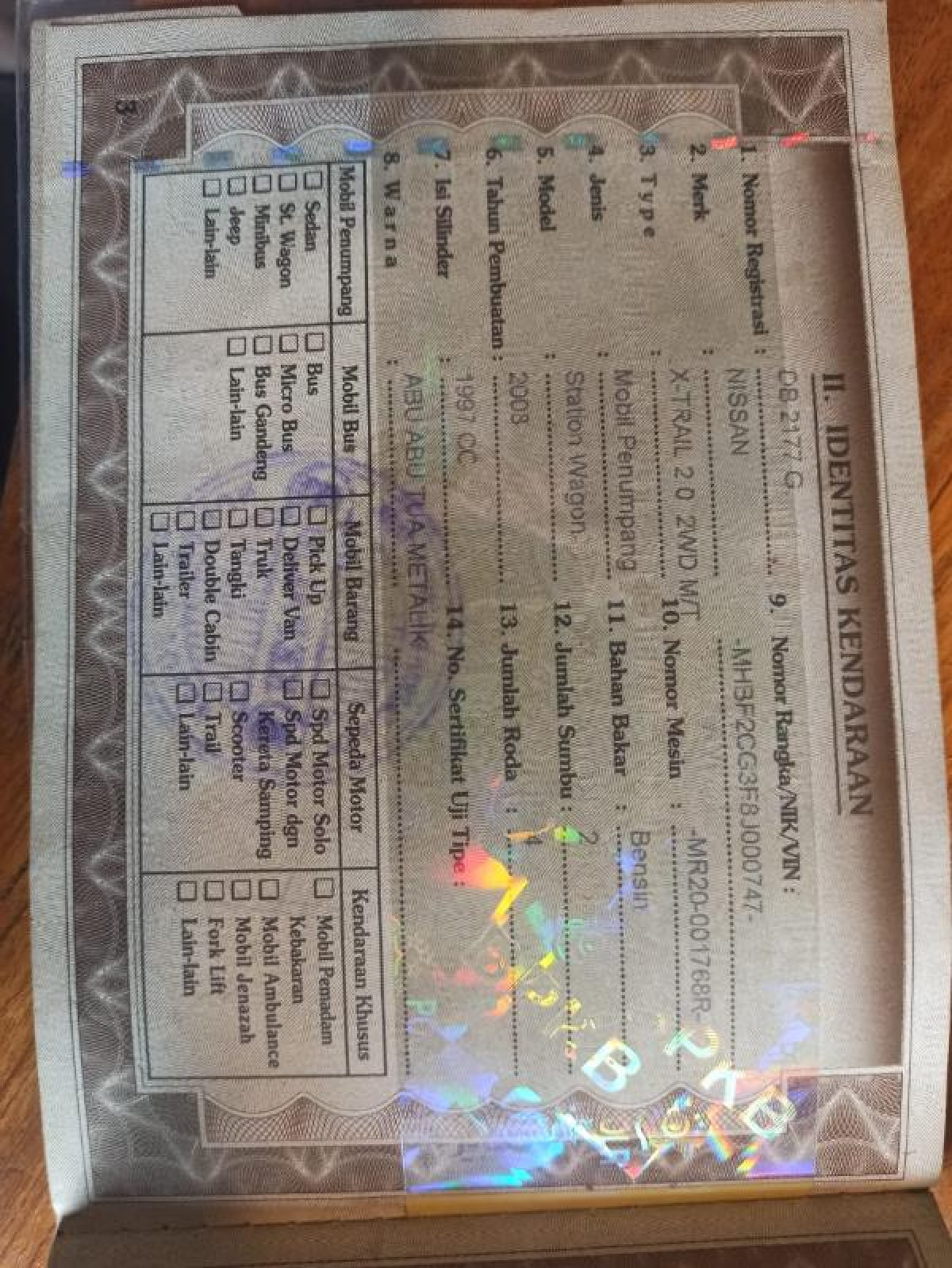 NISSAN  X TRAIL  2.0 2WD