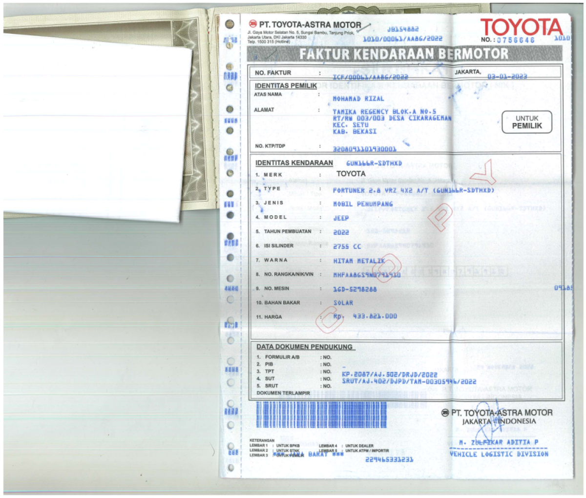 TOYOTA  FORTUNER  2.8 VRZ