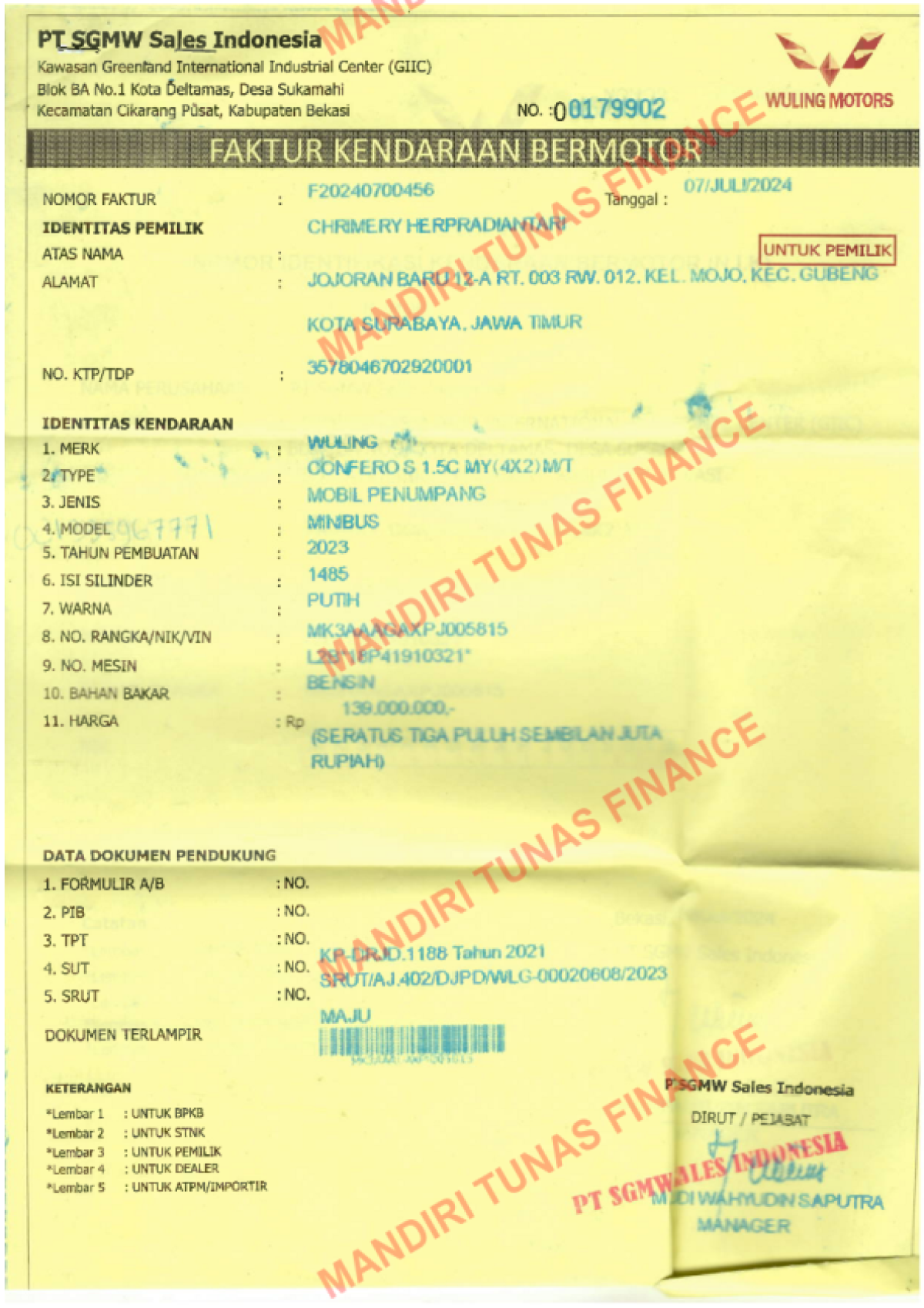 WULING CONFERO S 1.5C