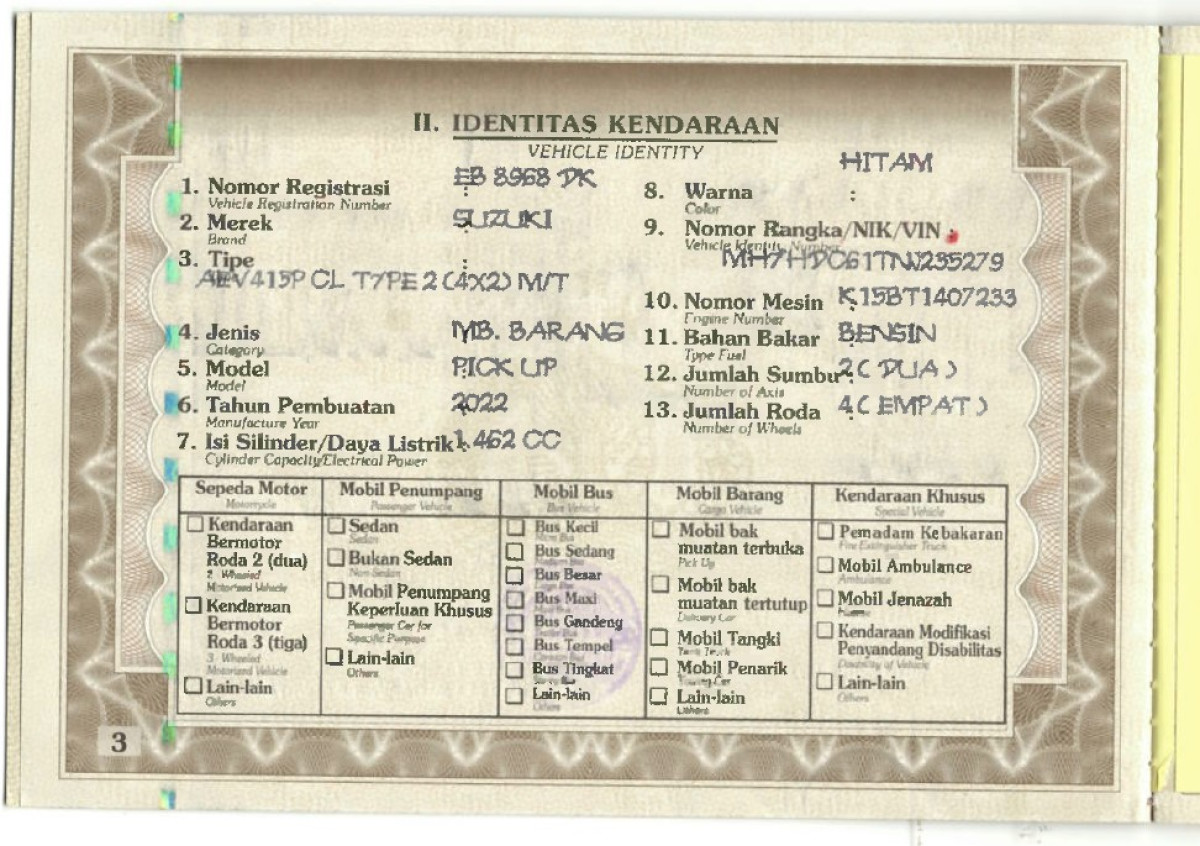 SUZUKI  CARRY  CL PICK UP