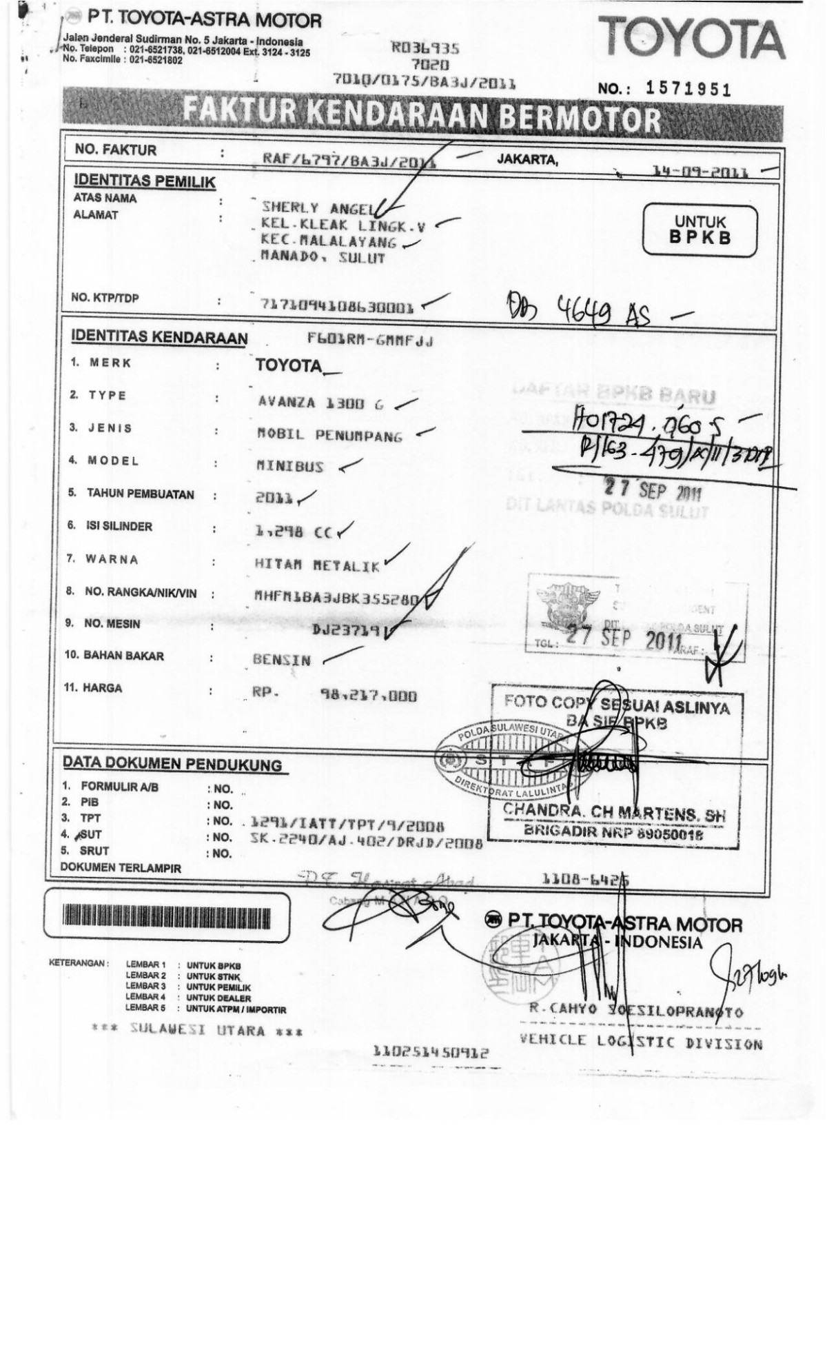 TOYOTA  AVANZA  1.3 G