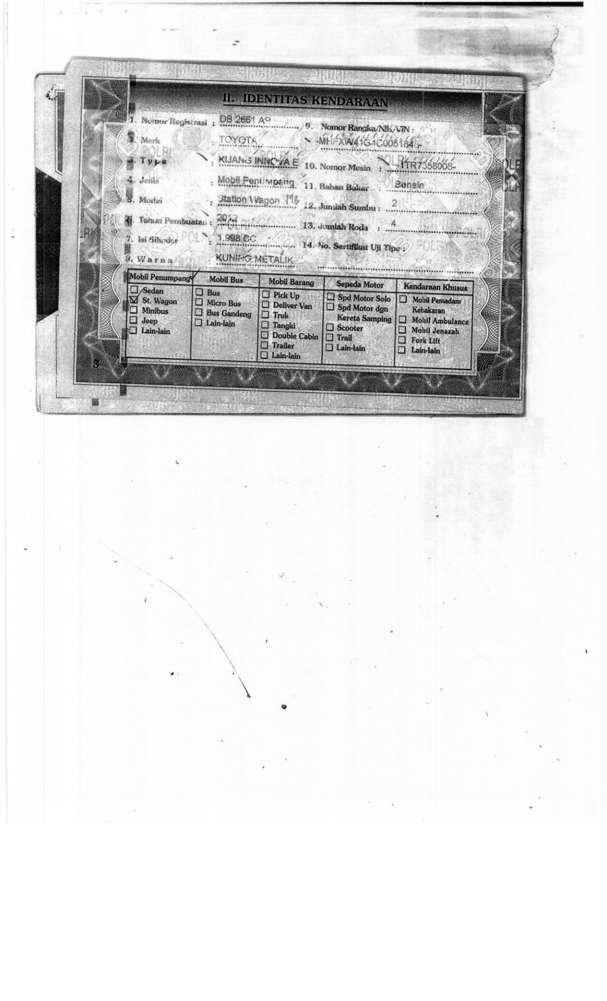 TOYOTA KIJANG INNOVA E