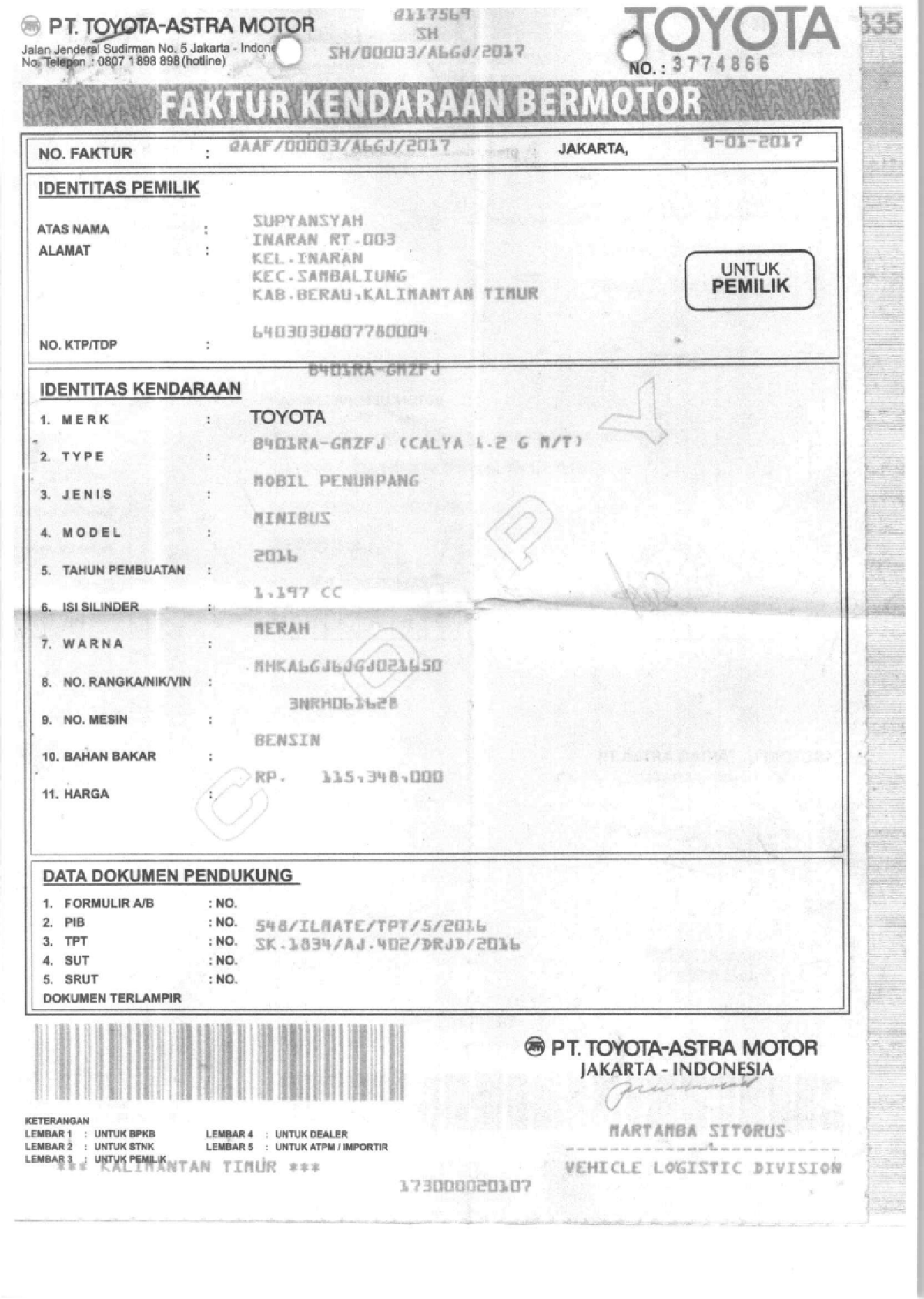 TOYOTA CALYA 1.2 G M/T