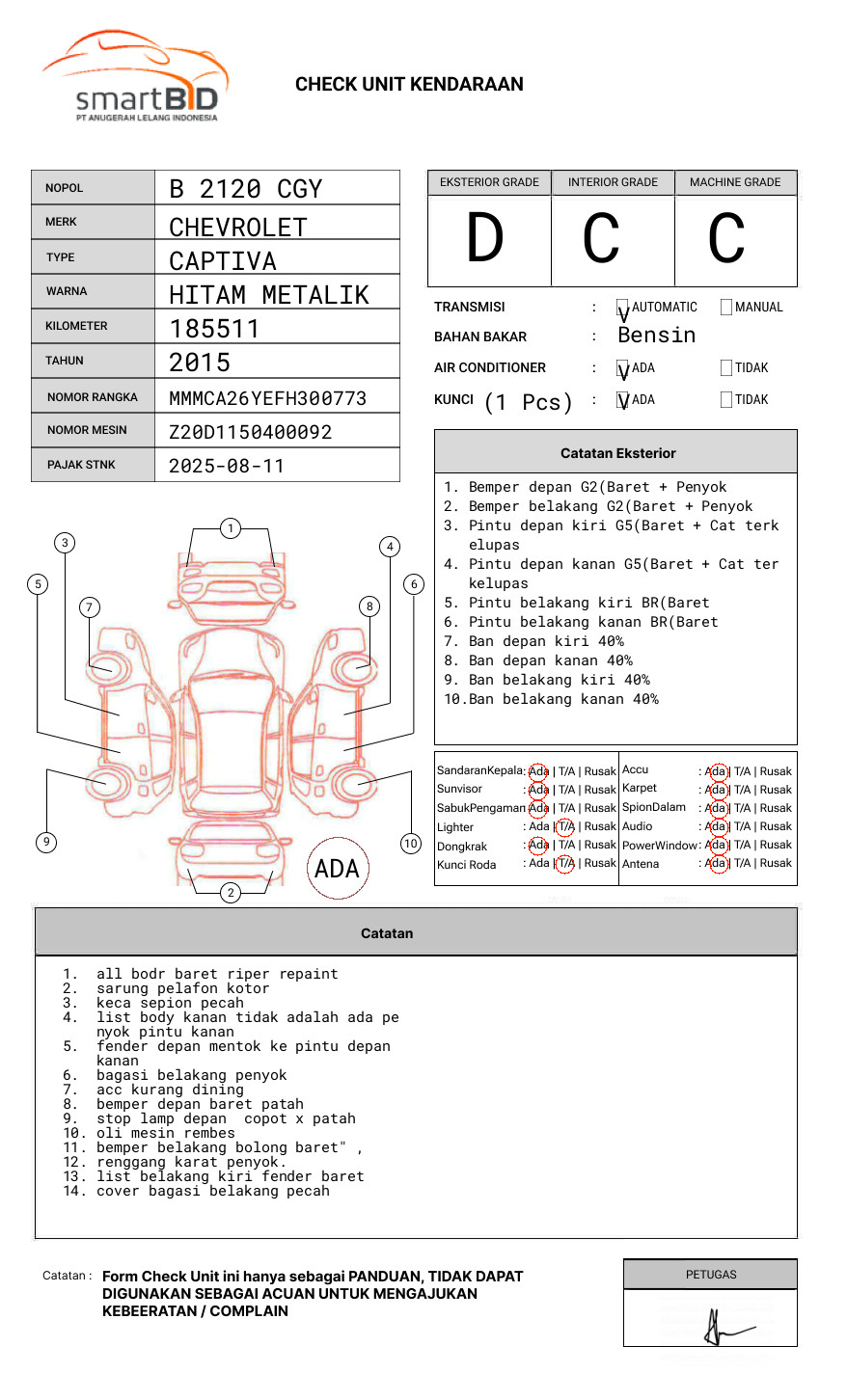 CHEVROLET 2.0 L A/T FL