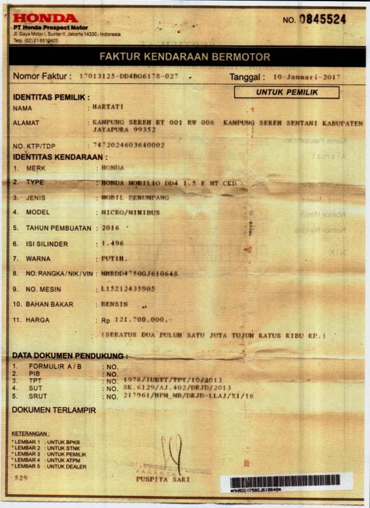 HONDA  MOBILIO  DD4 1.5E