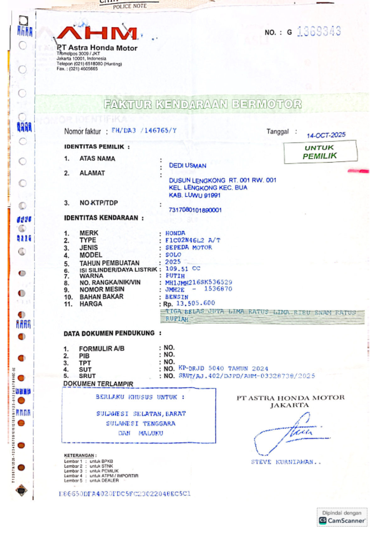 HONDA SCOOPY PRESTIGE