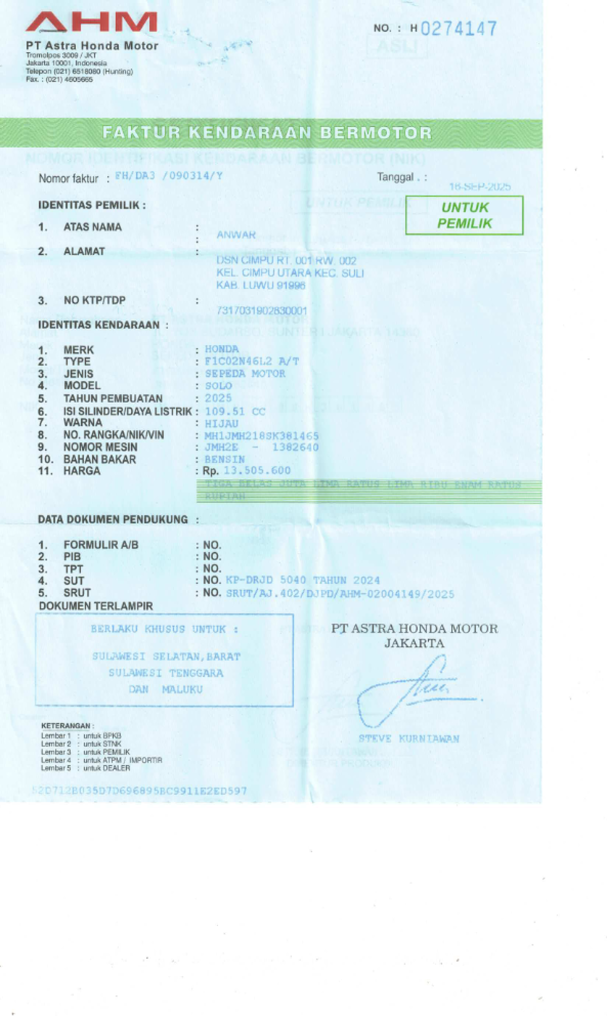 HONDA SCOOPY PRESTIGE