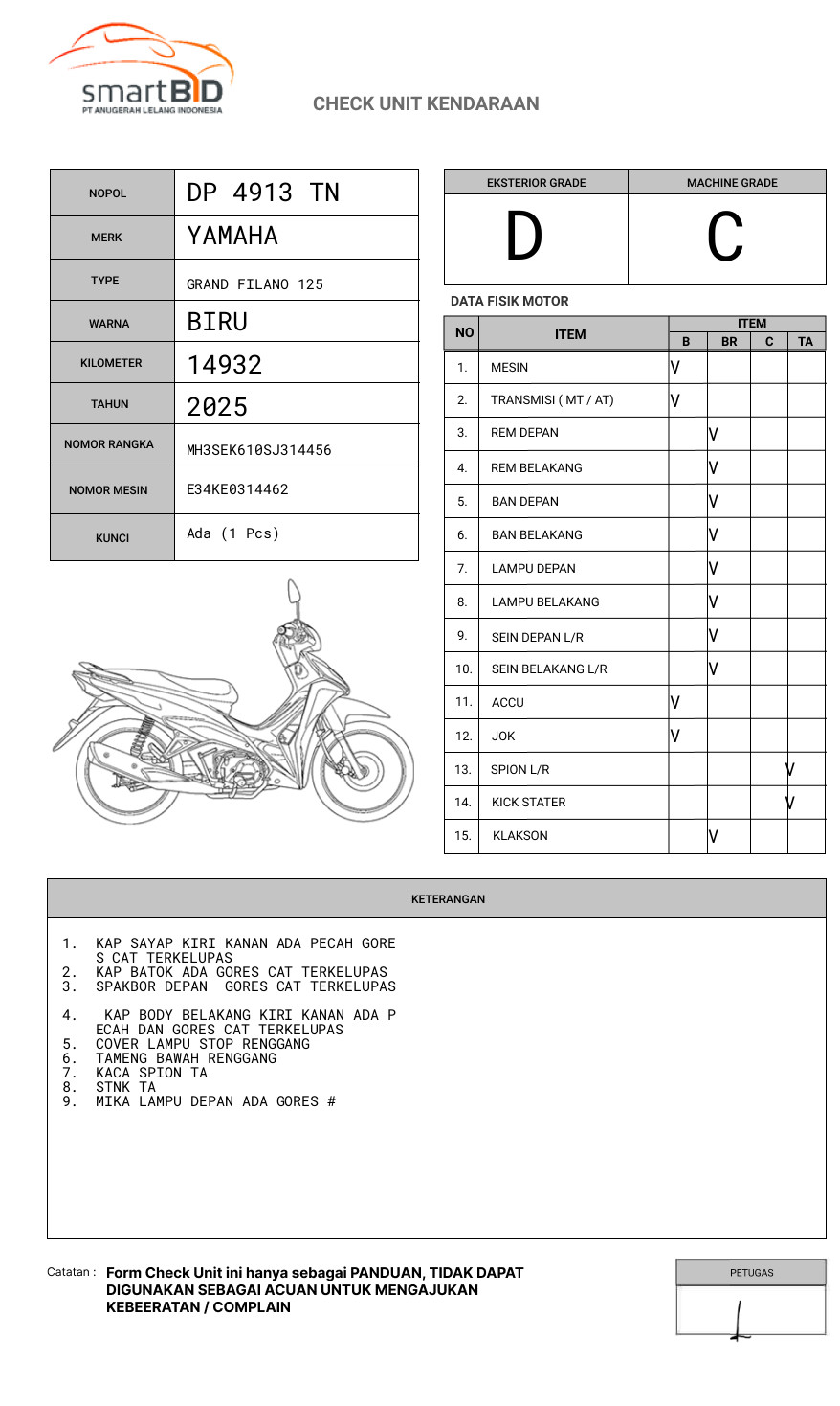 YAMAHA GRAND FILANO 125