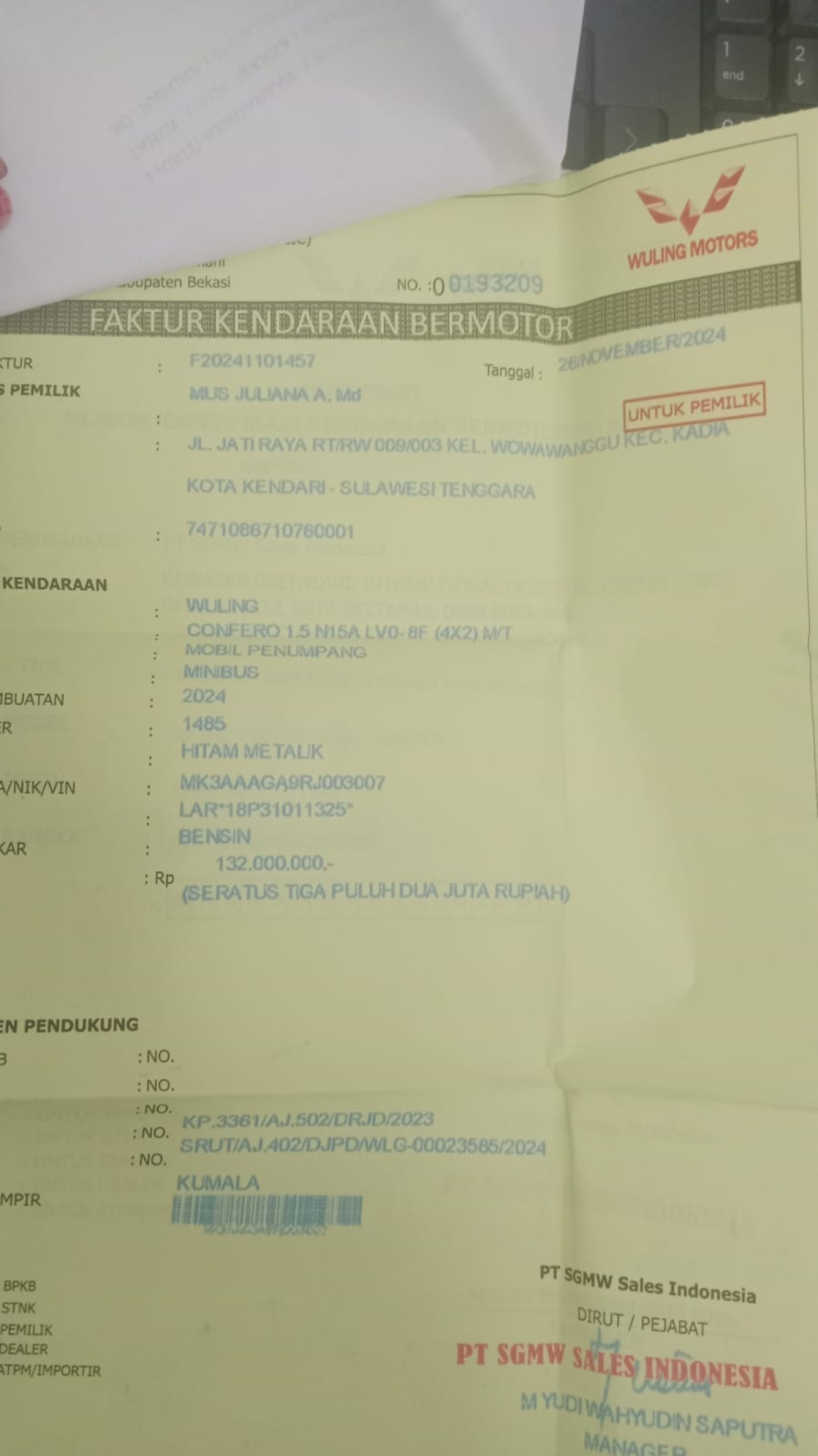 WULING CONFERO  1.5 (4X2)