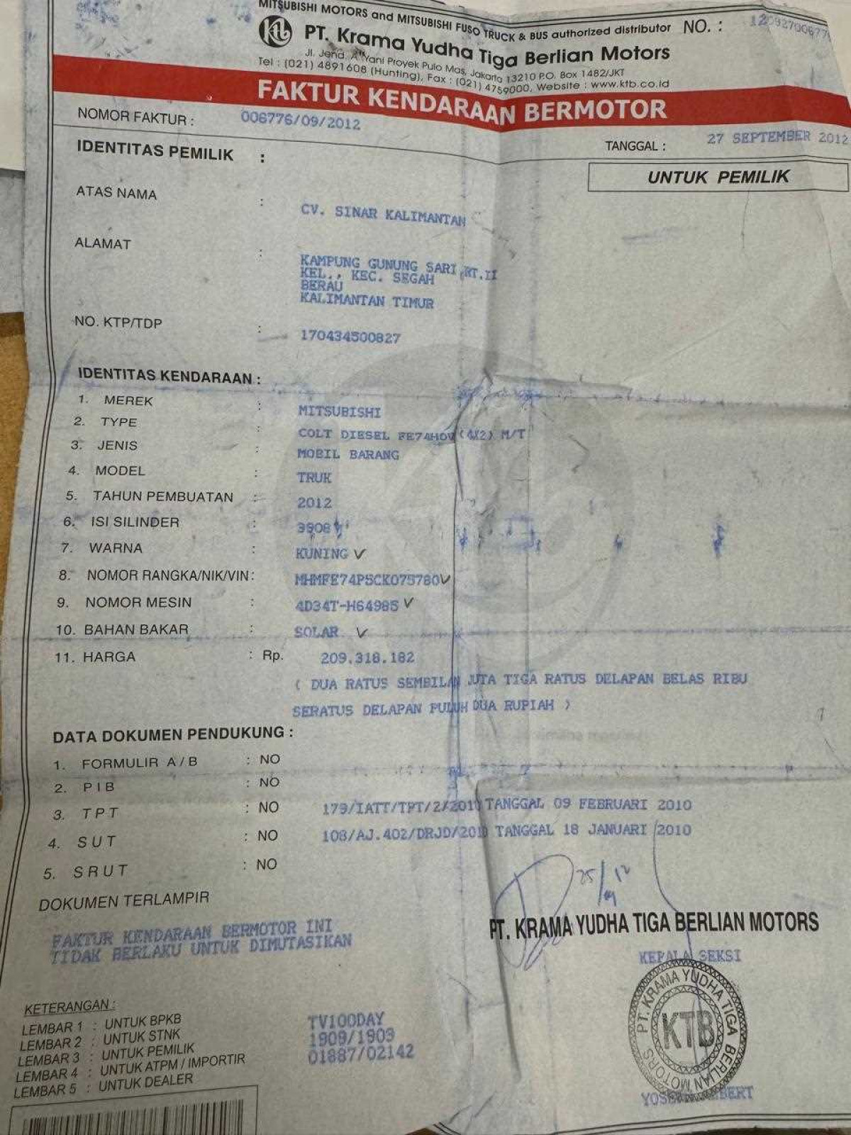 MITSUBISHI COLT DIESEL FE74HDV (4X2) M/T