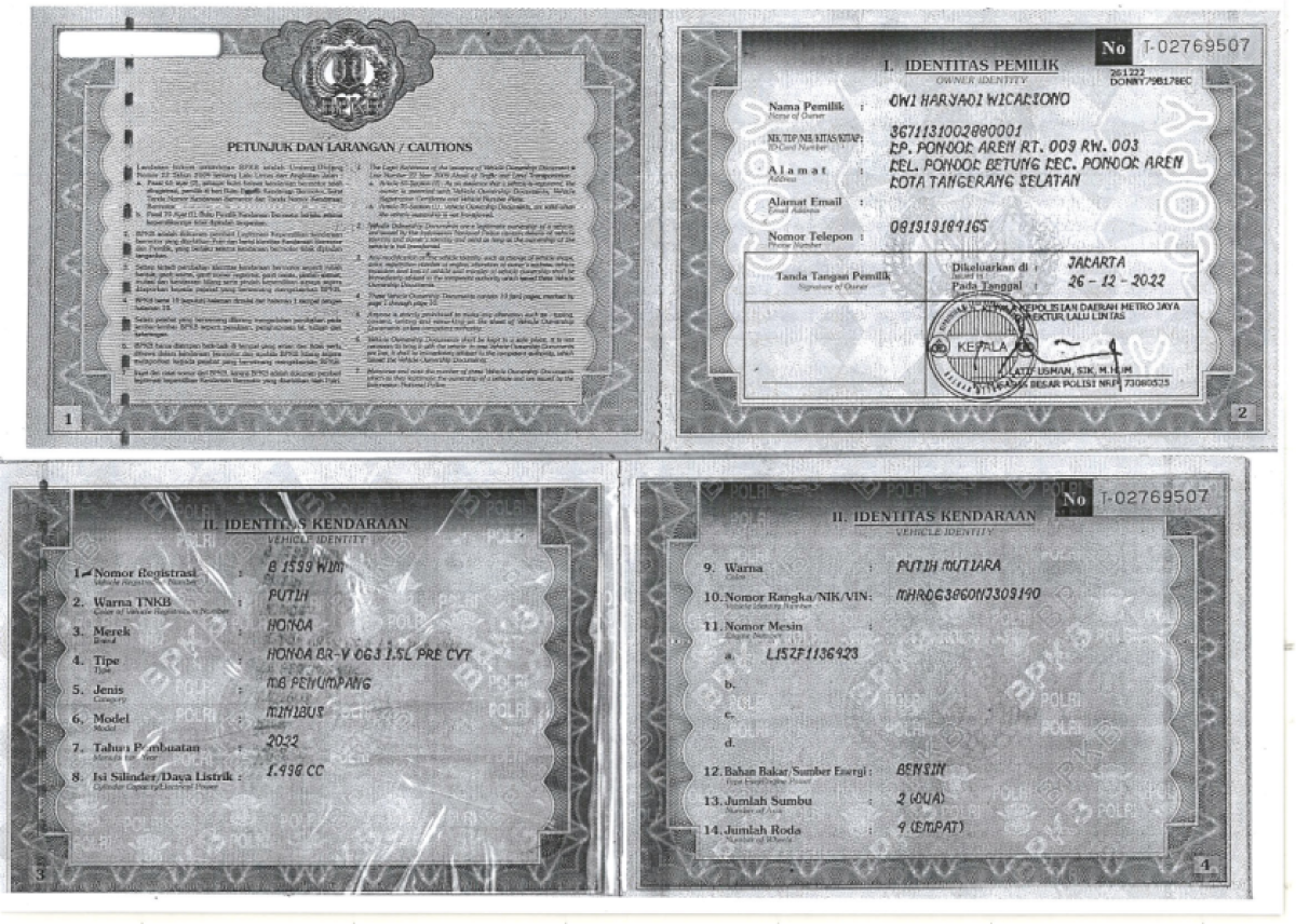 HONDA BRV DG3 1.5L PRECVT