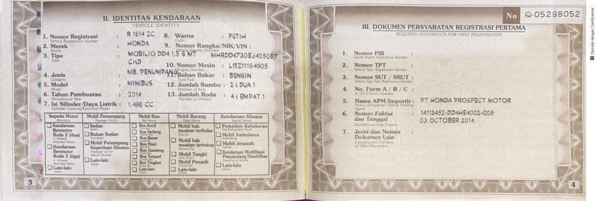 HONDA MOBILIO DD4 1.5 S