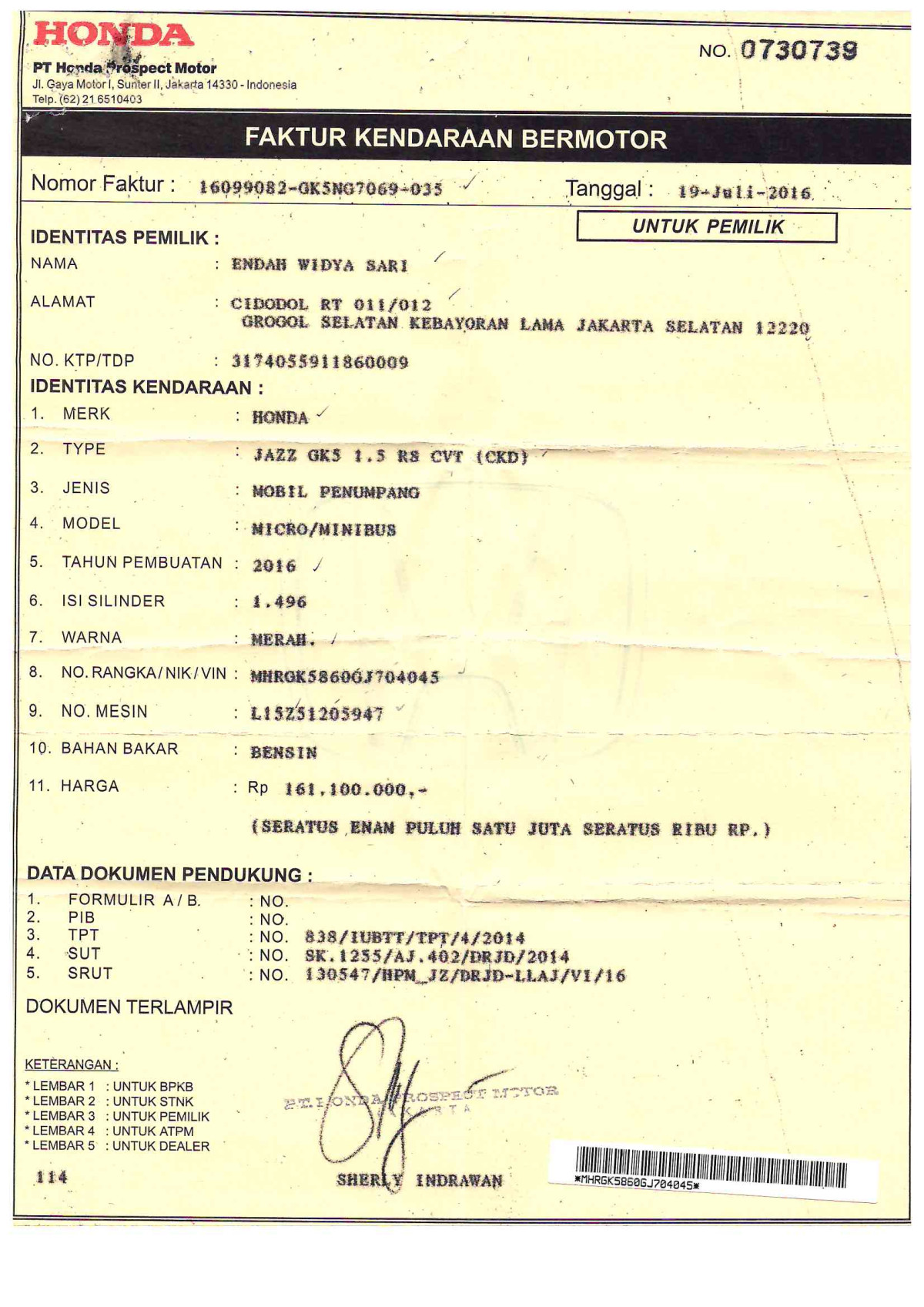 HONDA JAZZ GK5 1.5 RS