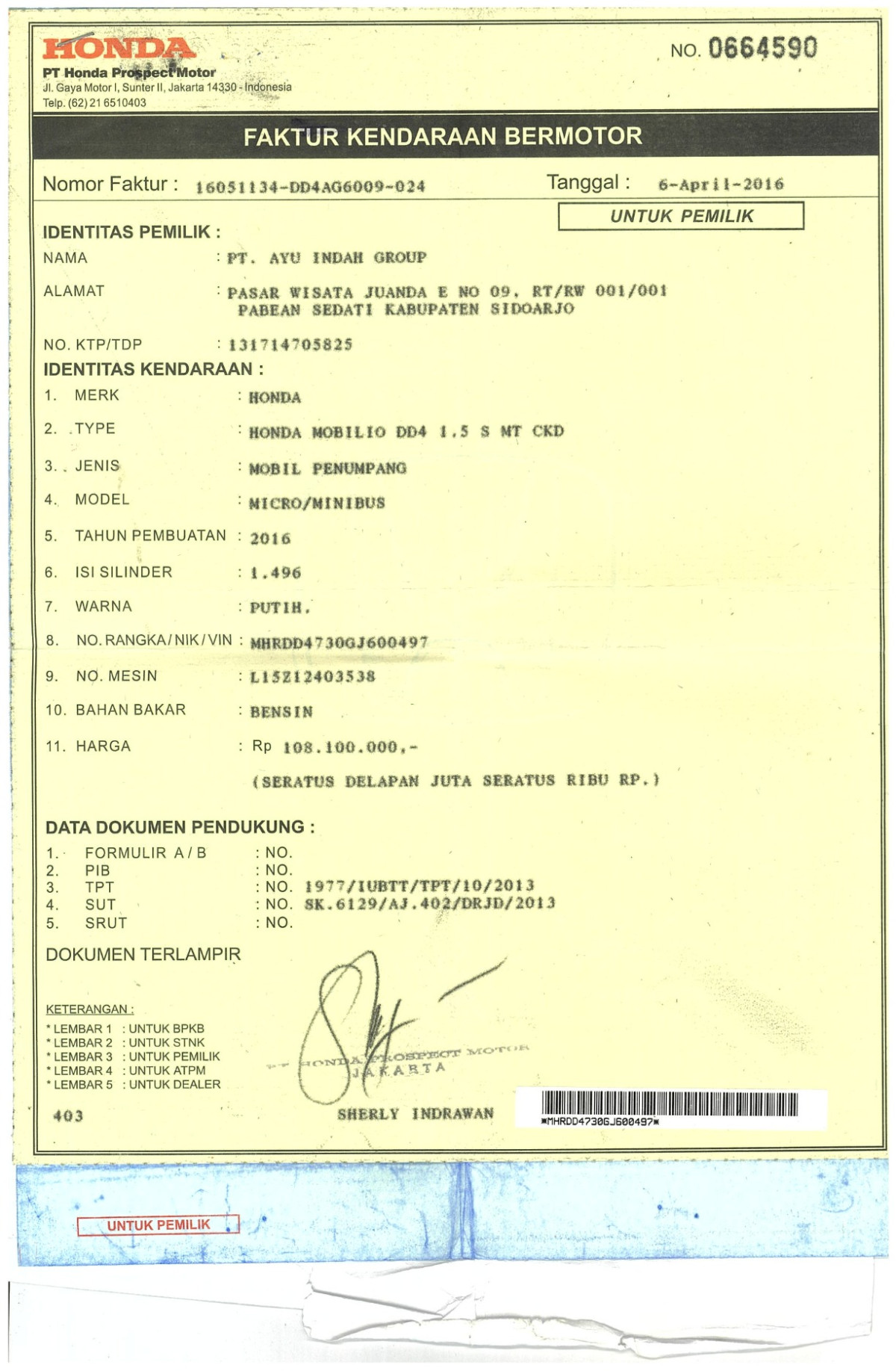 HONDA  MOBILIO  DD4 1.5 S