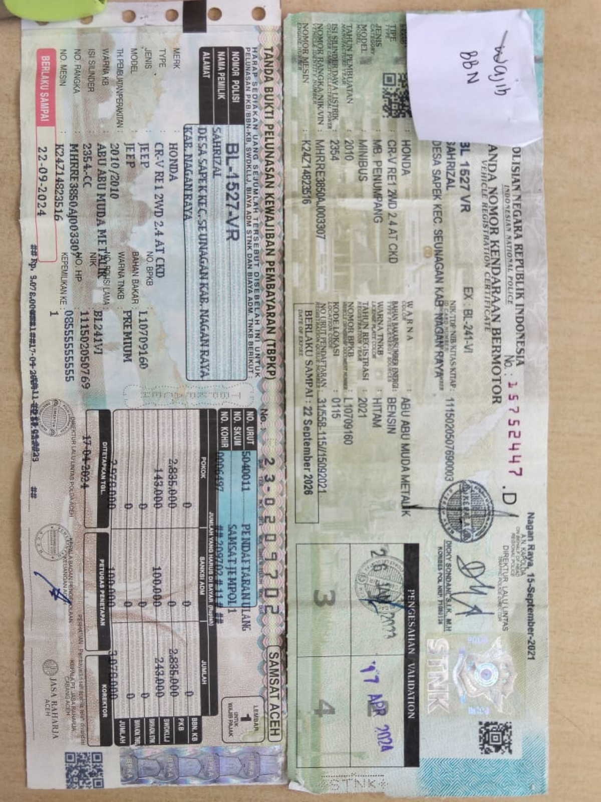 HONDA CR-V RE1 2WD 2.4 A/T