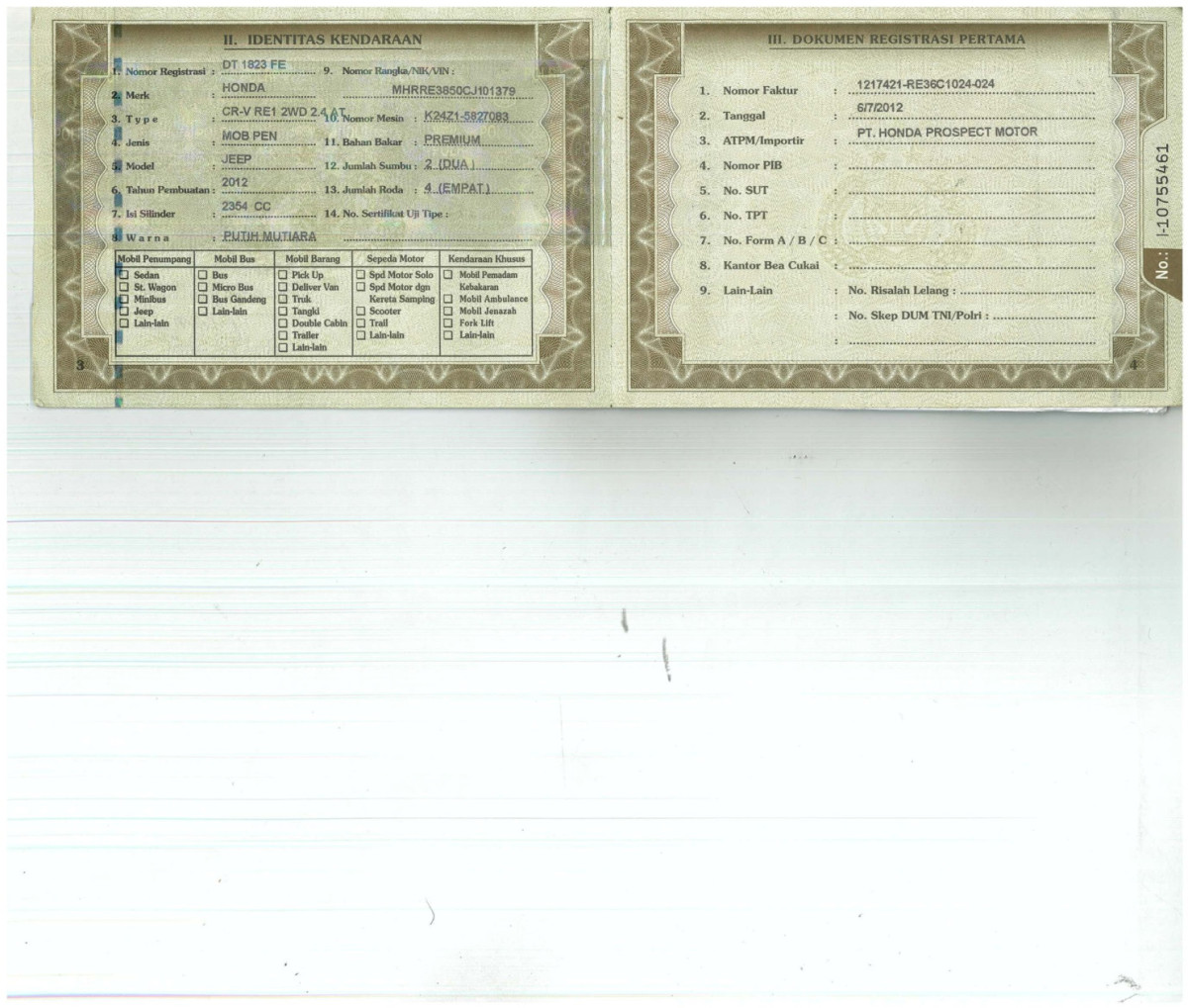 HONDA CR-V RE1 2WD 2.4 A/T