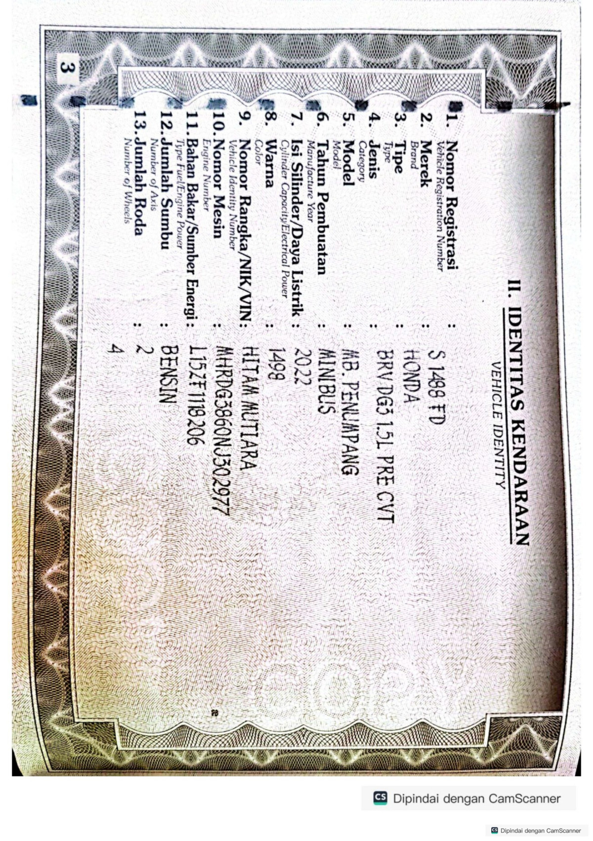 HONDA BRV DG3 1.5L PRECVT