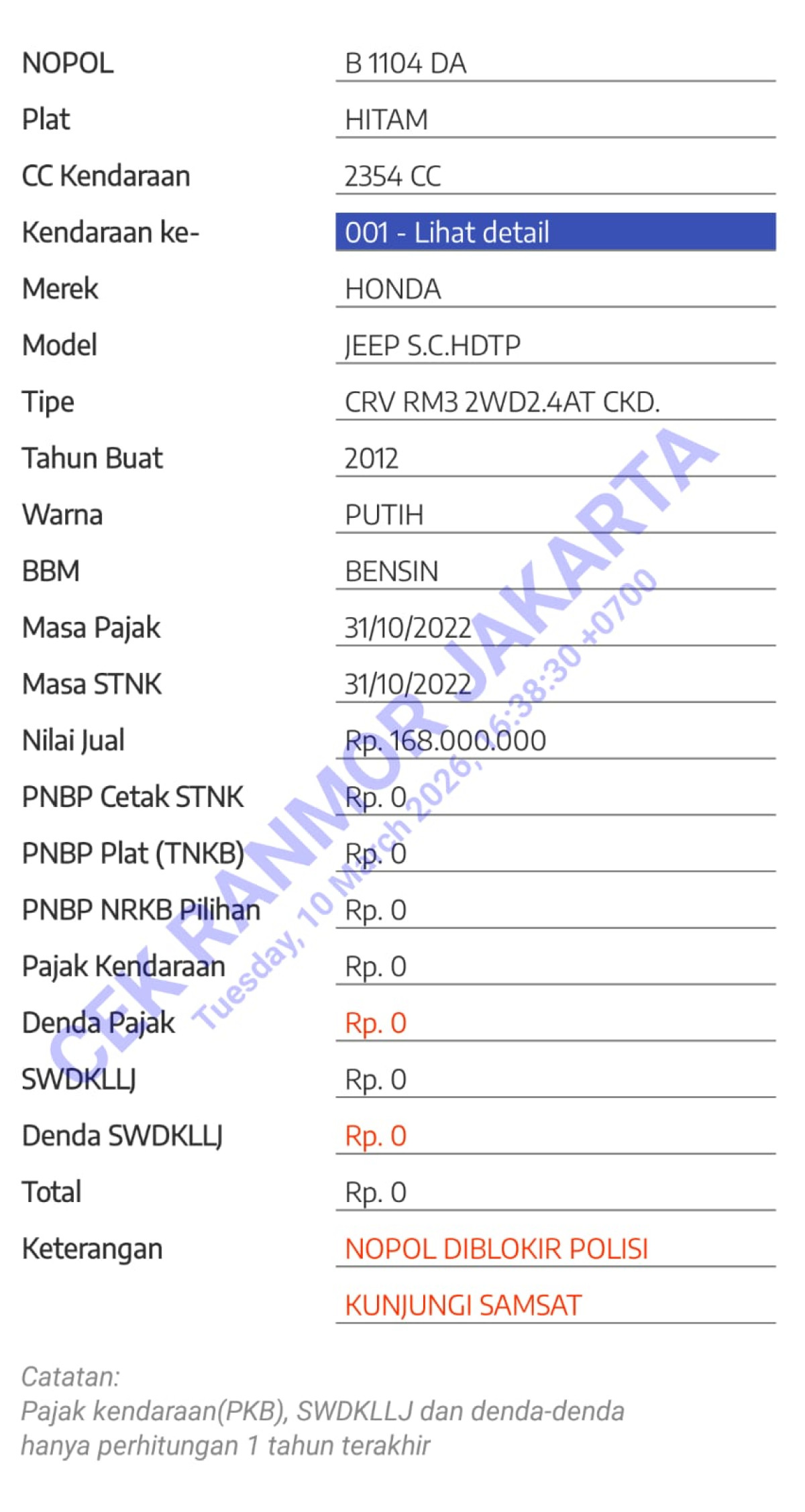 HONDA CR-V RM3 2WD 2.4
