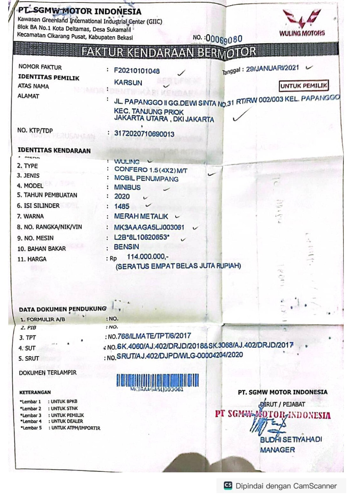 WULING  CONFERO  1.5 (4X2)