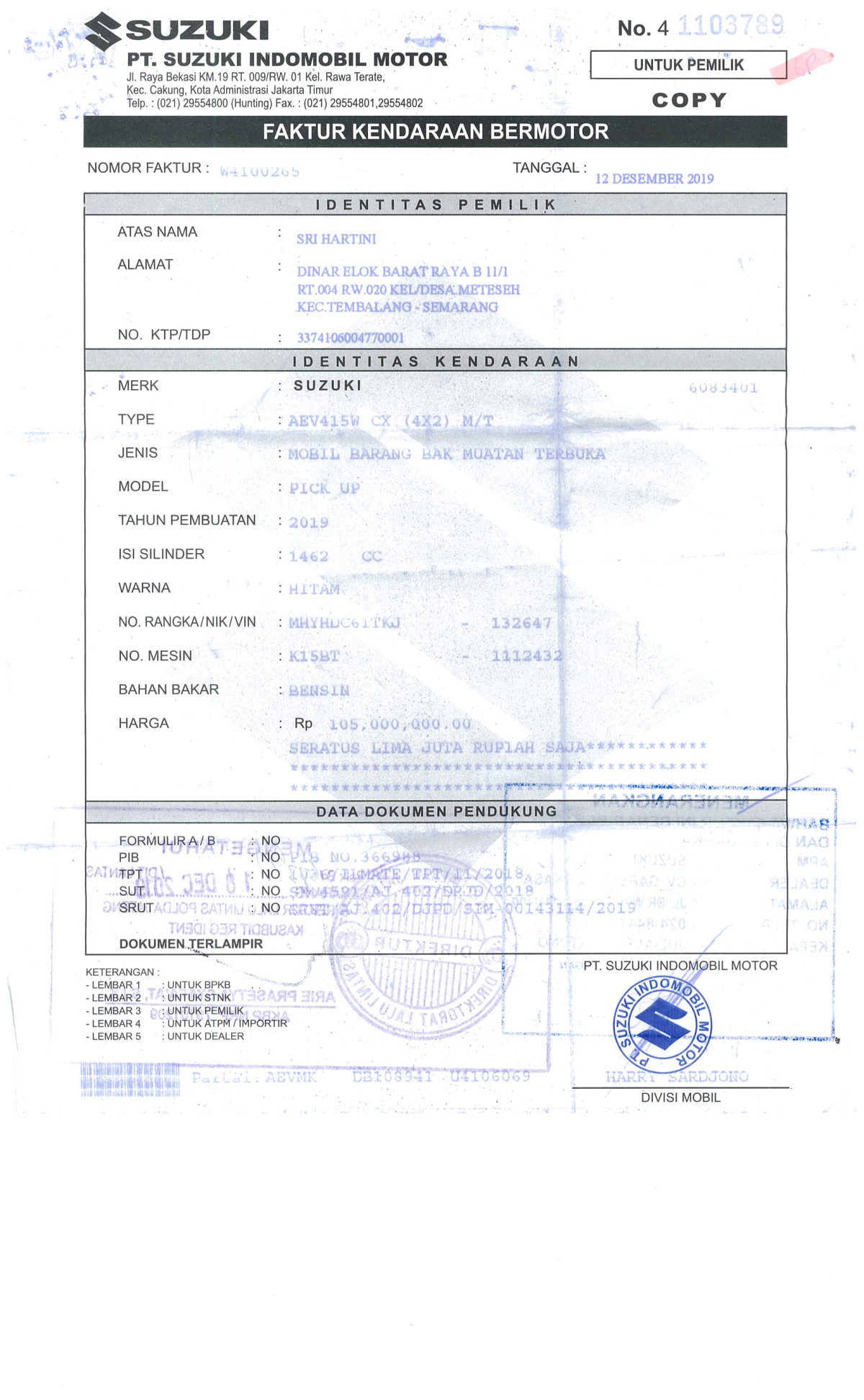 SUZUKI CARRY CX PICK UP