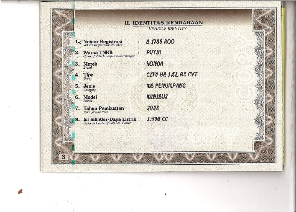 HONDA CITY HB 1.5L RS