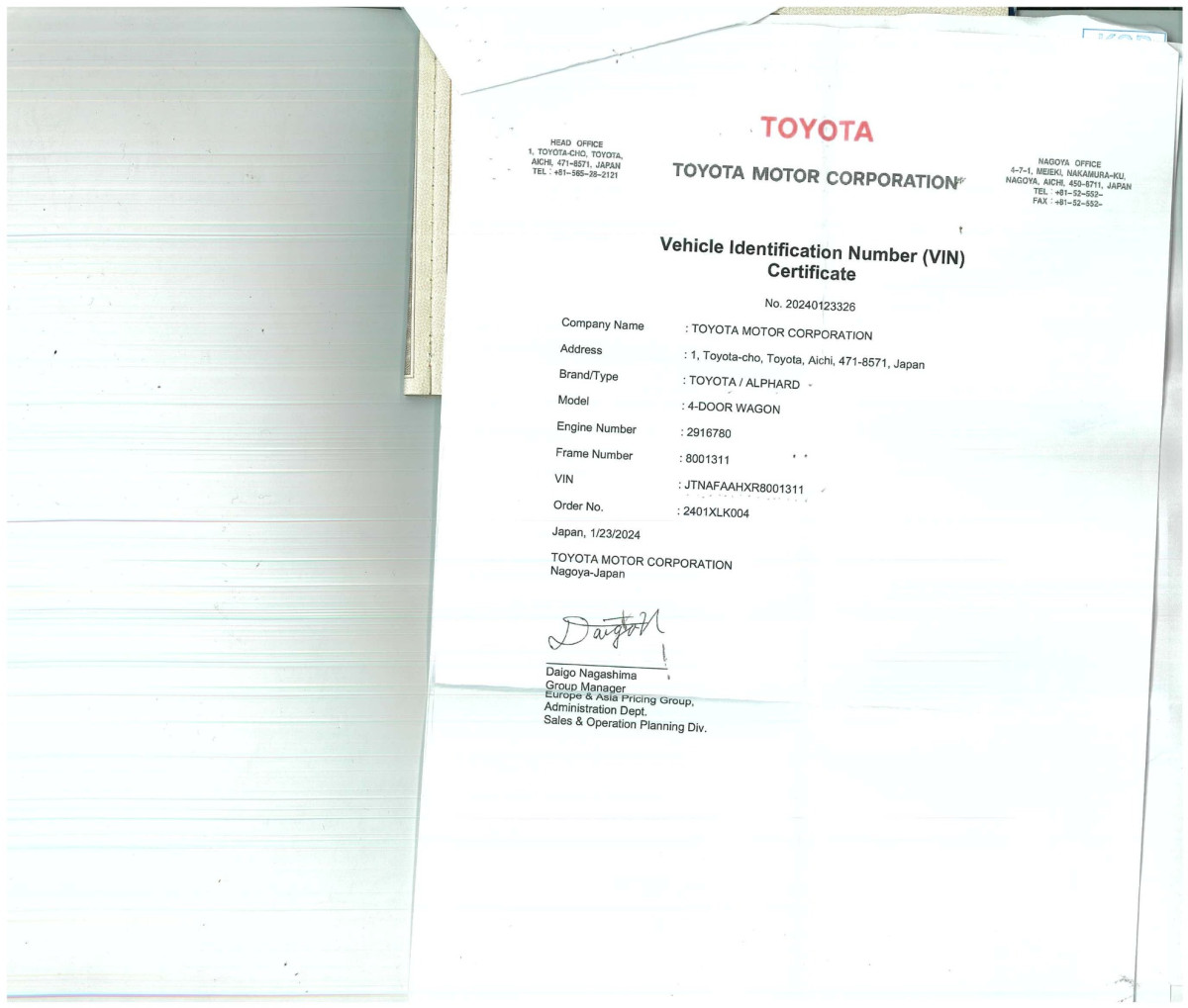 TOYOTA ALPHARD 2.5 G