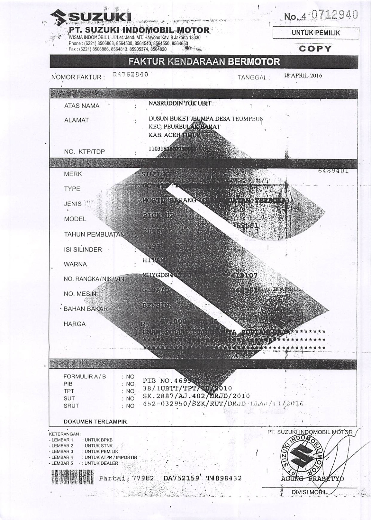 SUZUKI MEGA CARRY  PU