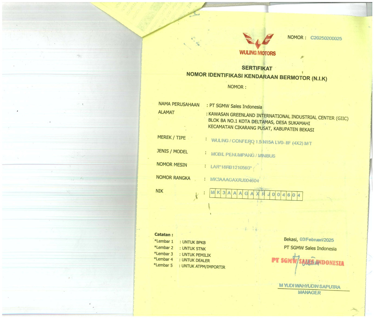 WULING  CONFERO  1.5 (4X2)