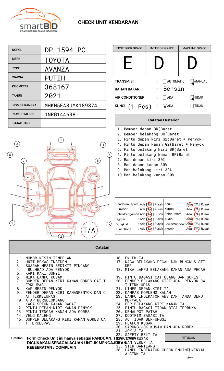 TOYOTA  AVANZA  1.3 G