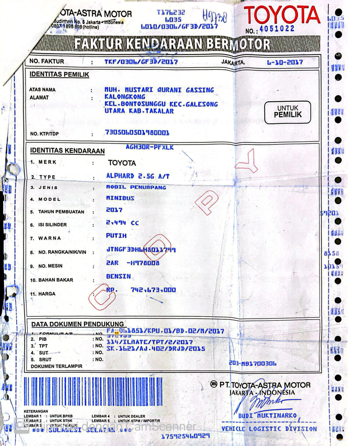 TOYOTA ALPHARD 2.5 G