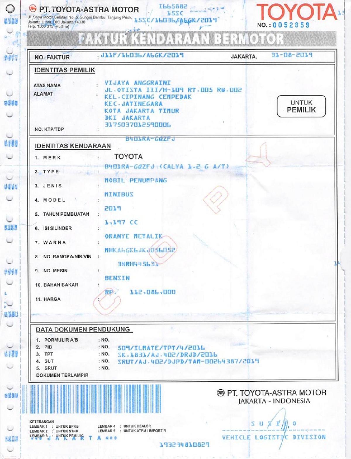 TOYOTA CALYA 1.2 G A/T