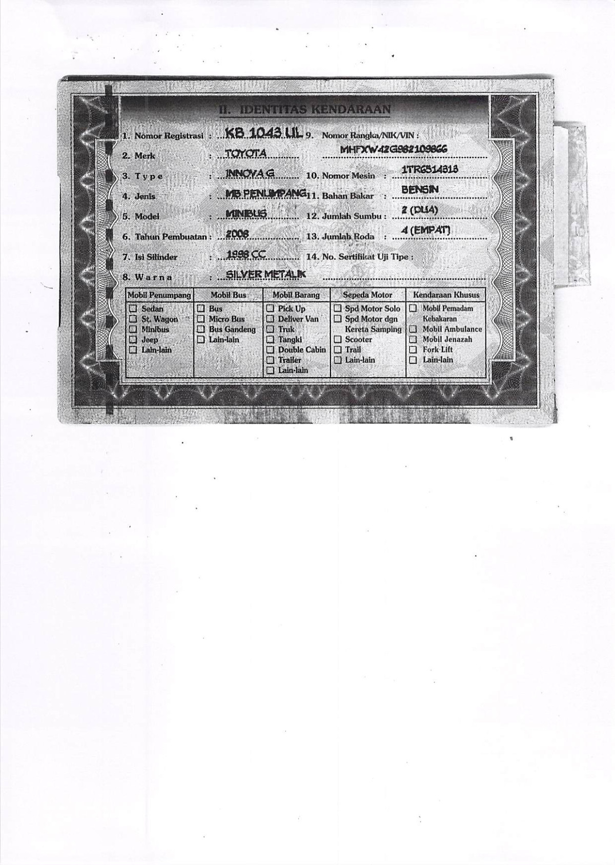 TOYOTA KIJANG INNOVA G