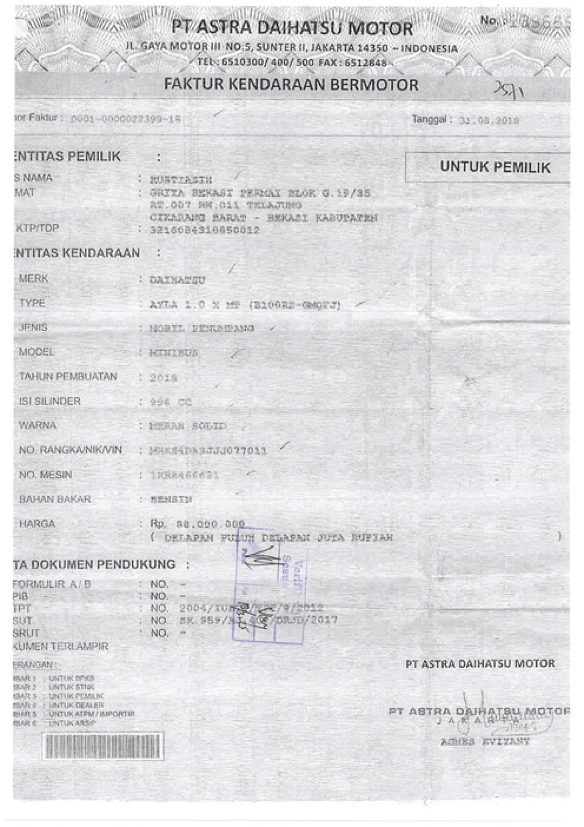 DAIHATSU  AYLA  1.0 X