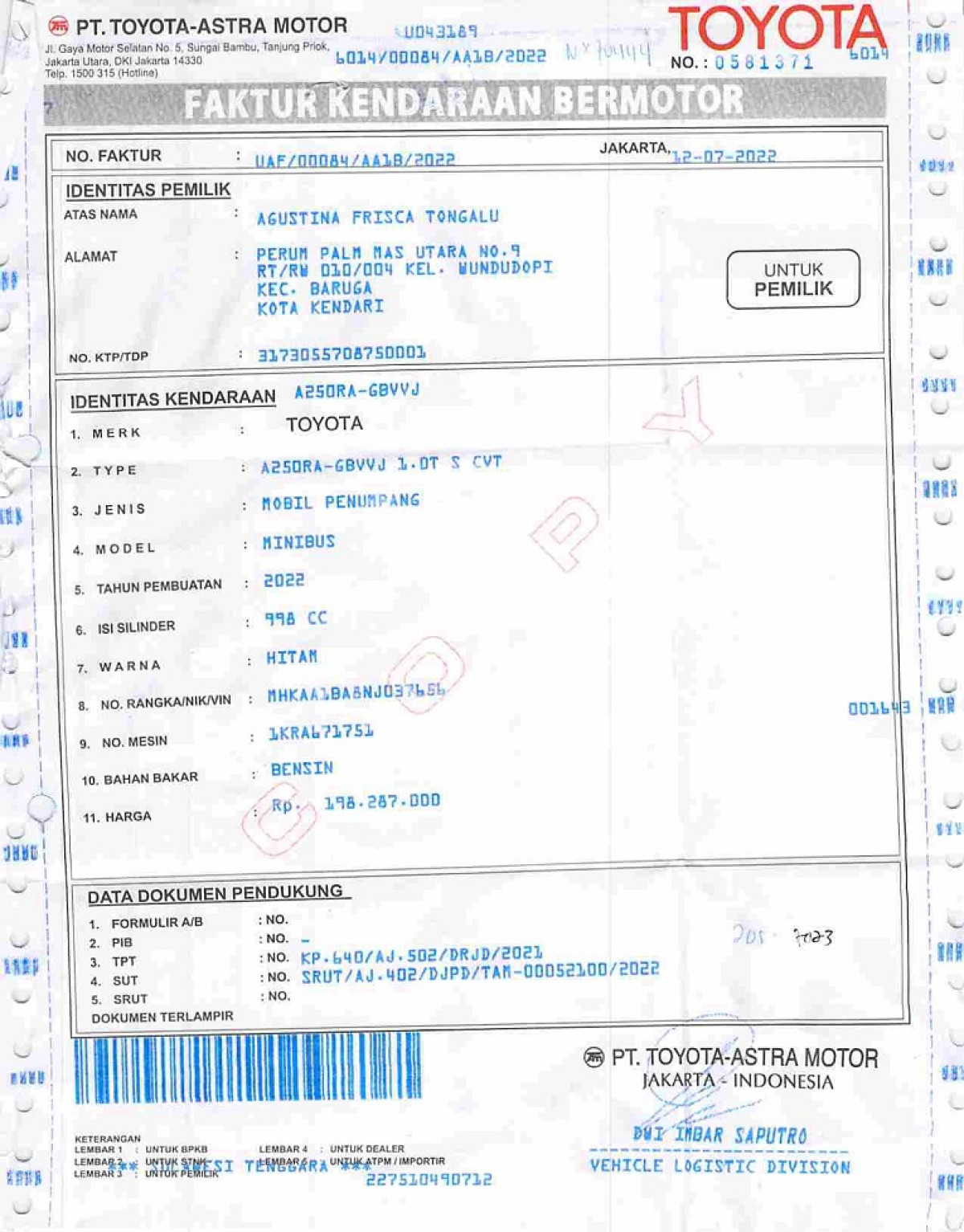 TOYOTA RAIZE 1.0 T S