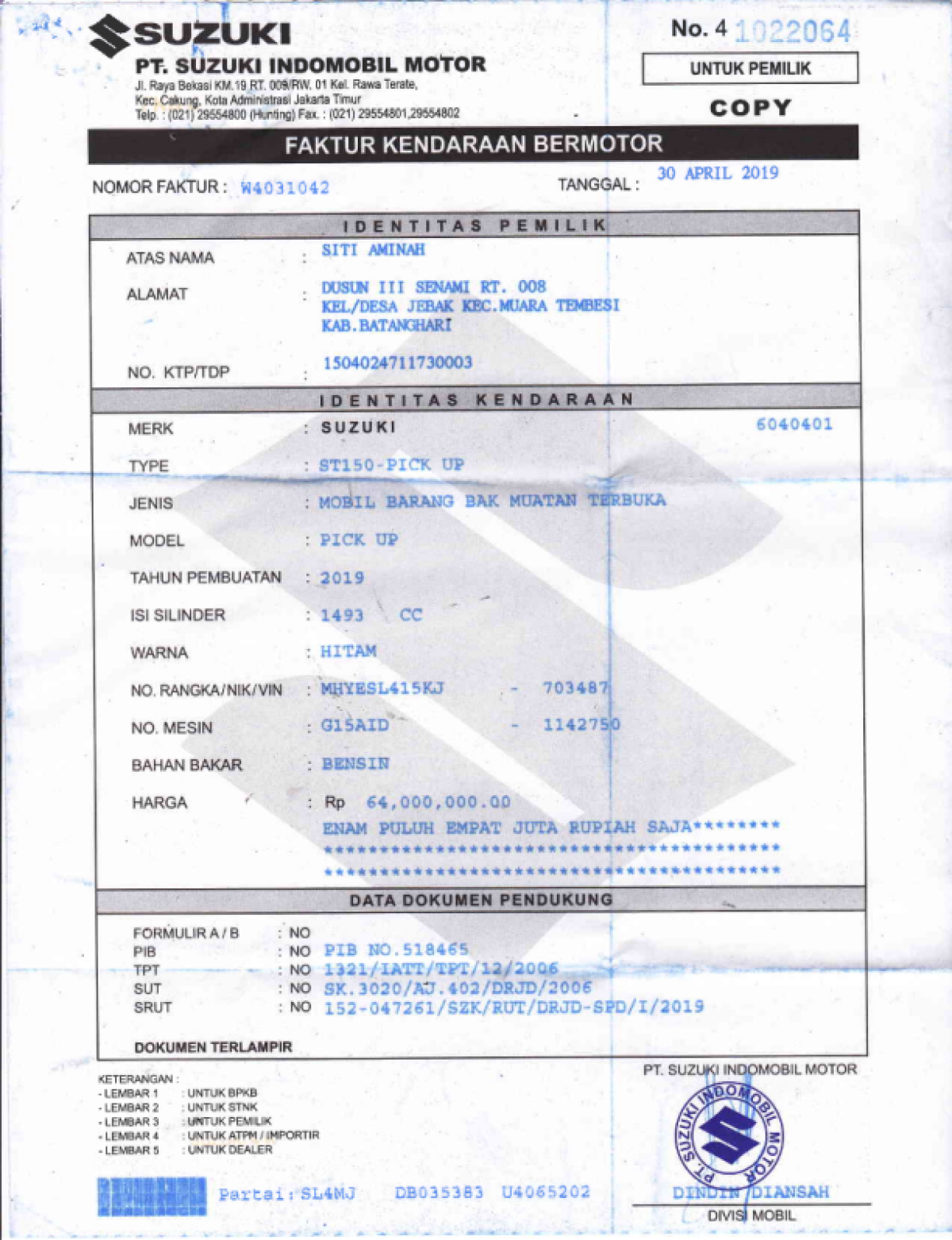 SUZUKI  ST 150  PICK UP