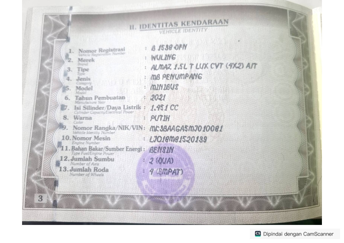 WULING ALMAZ 1.5 LT LUX CVT