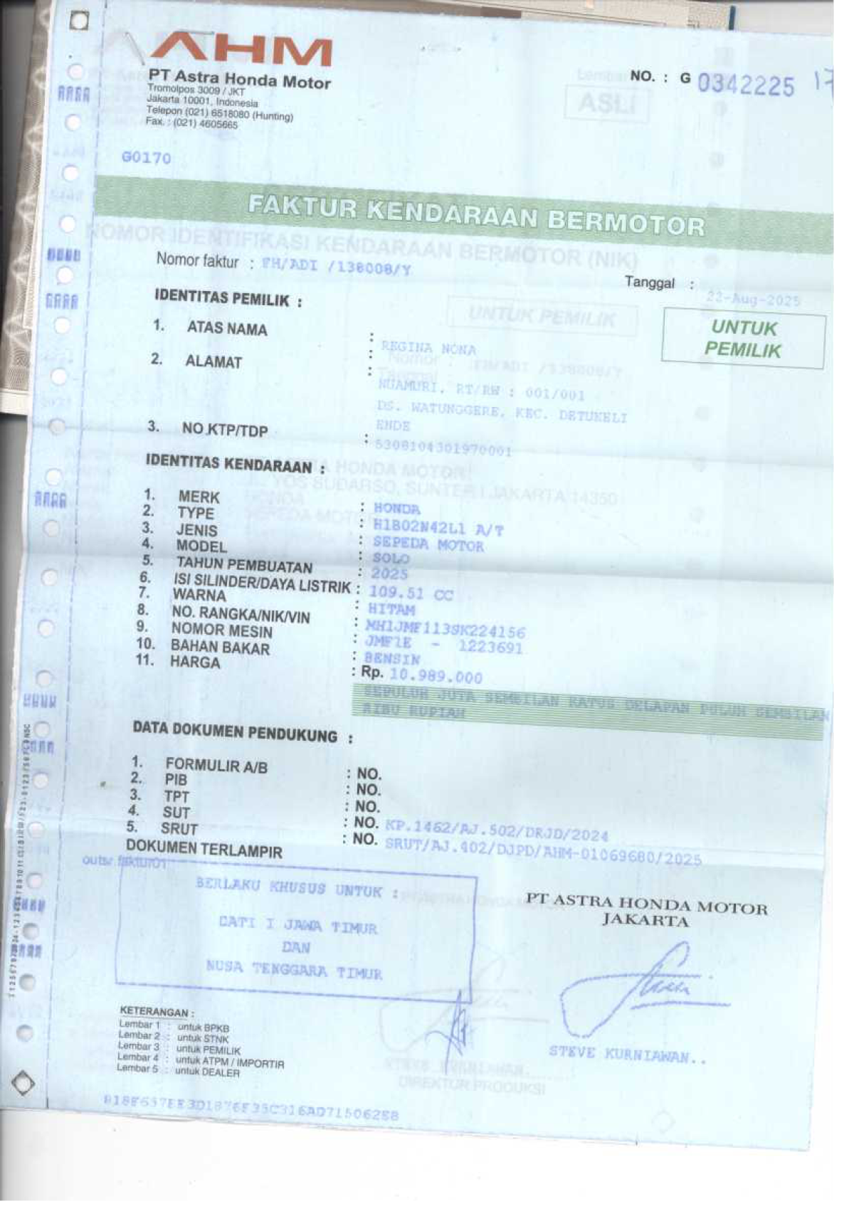 HONDA BEAT ESP CBS ISS