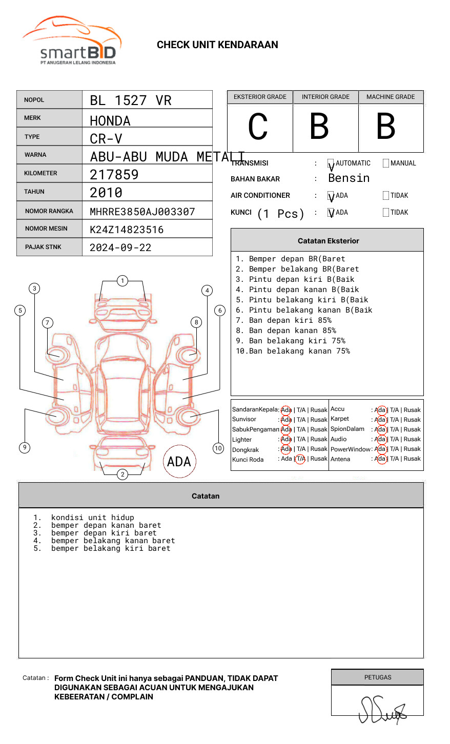 HONDA CR-V RE1 2WD 2.4 A/T