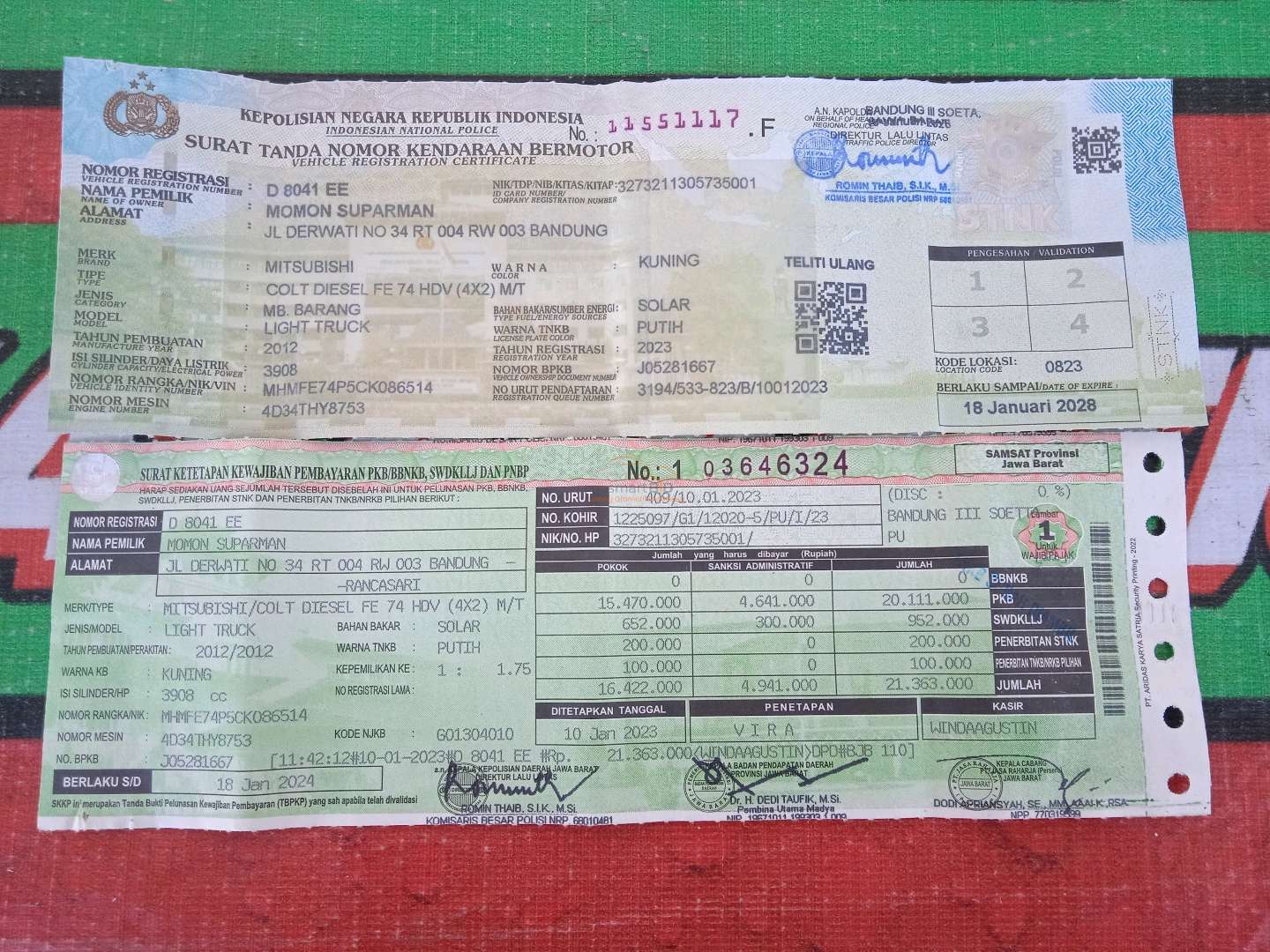 MITSUBISHI COLT DIESEL FE 74