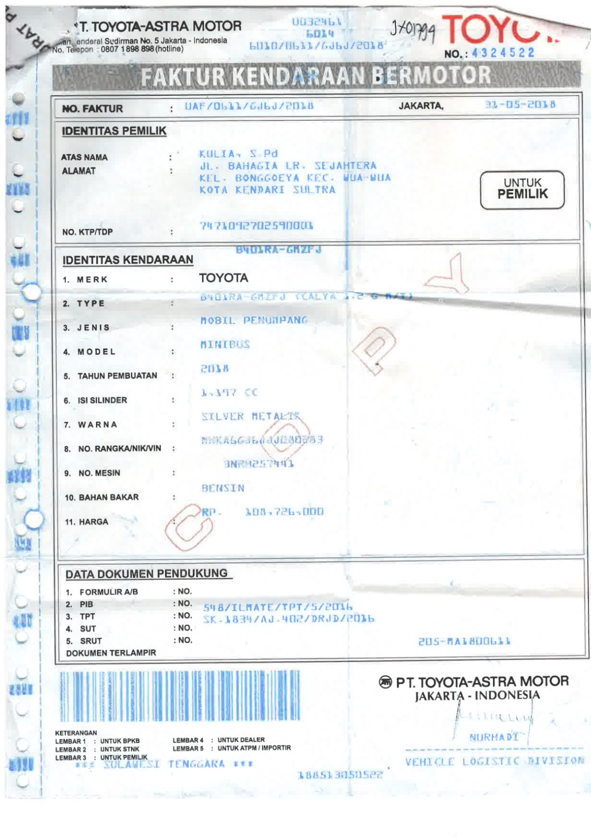 TOYOTA CALYA 1.2 G M/T