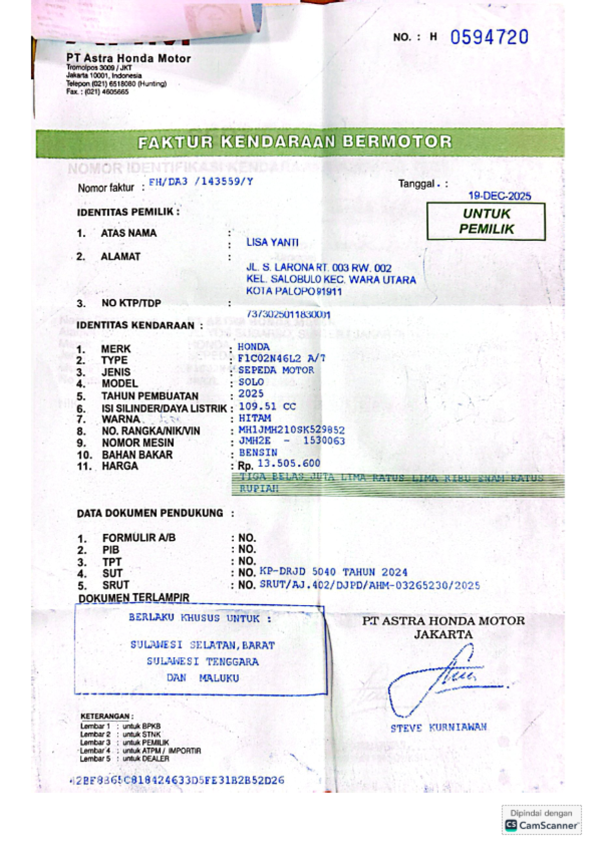 HONDA SCOOPY PRESTIGE