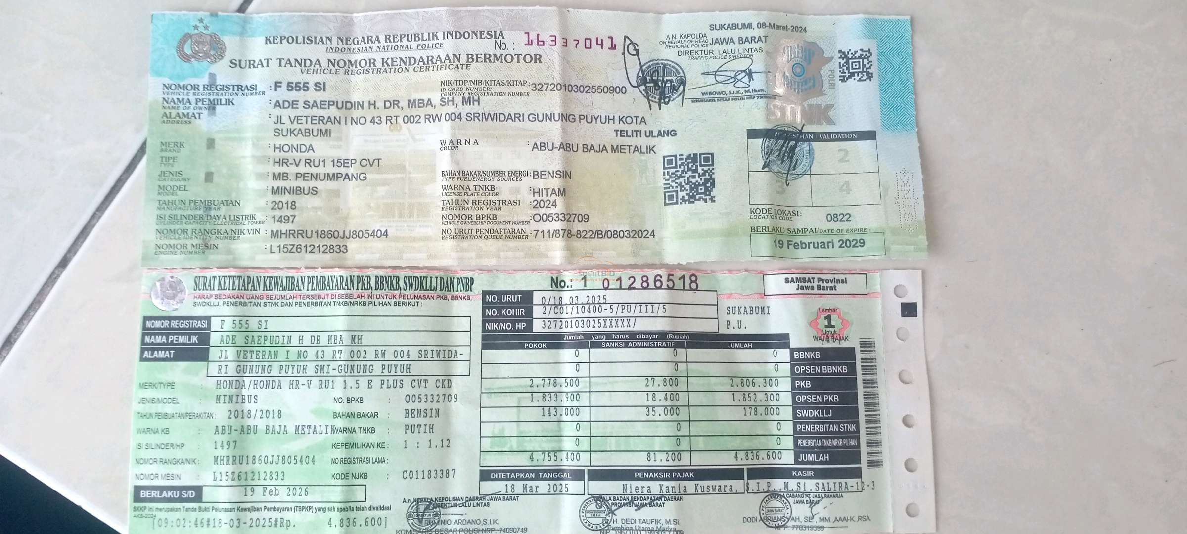 HONDA HRV RU1 1.5 E PLS CVT