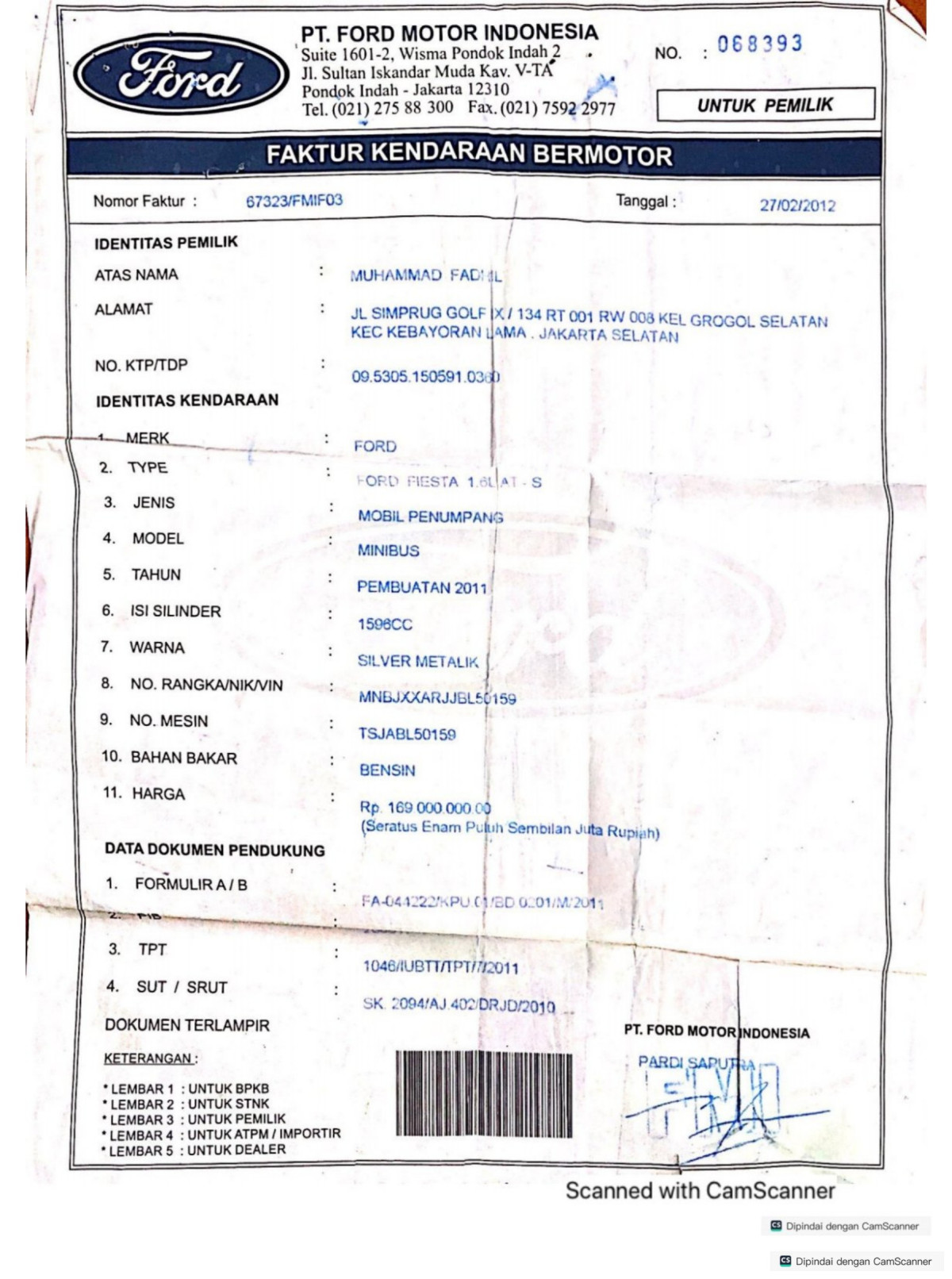 FORD FIESTA1.6L AT S