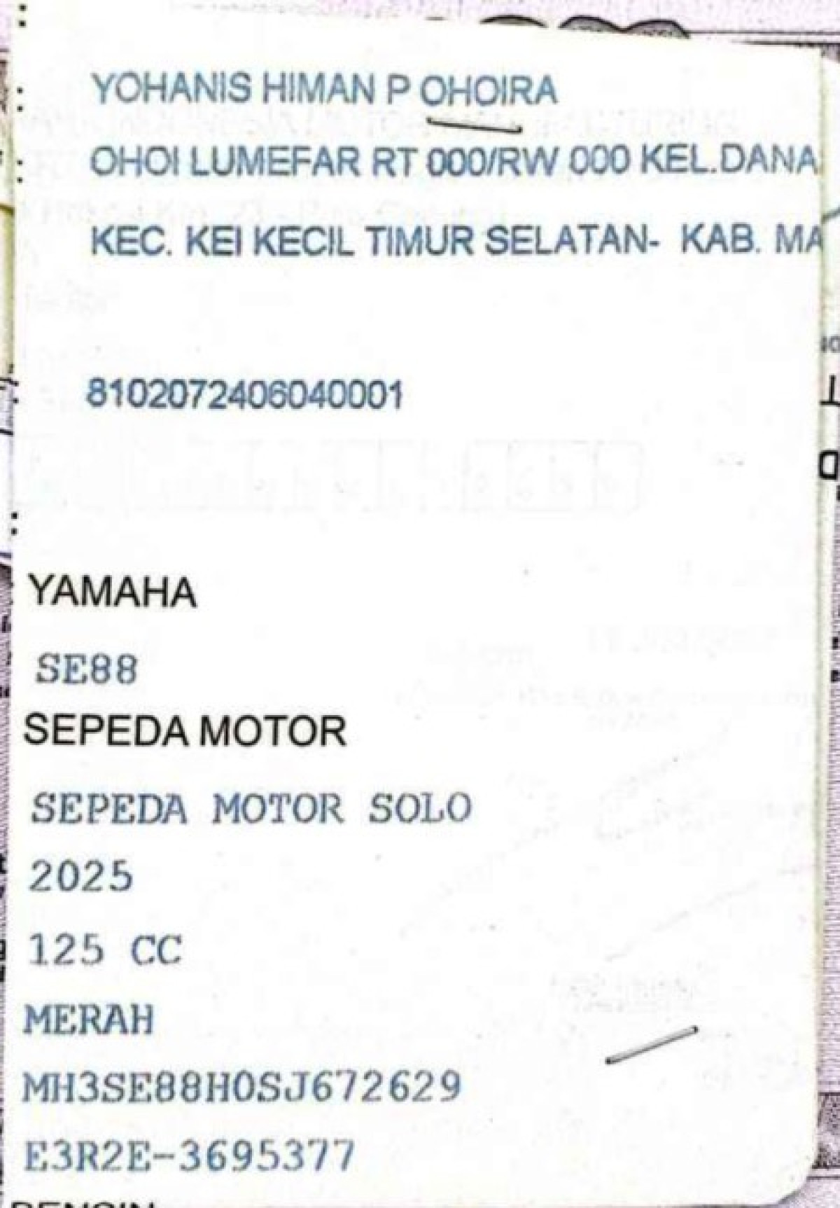 YAMAHA MIO M3 125
