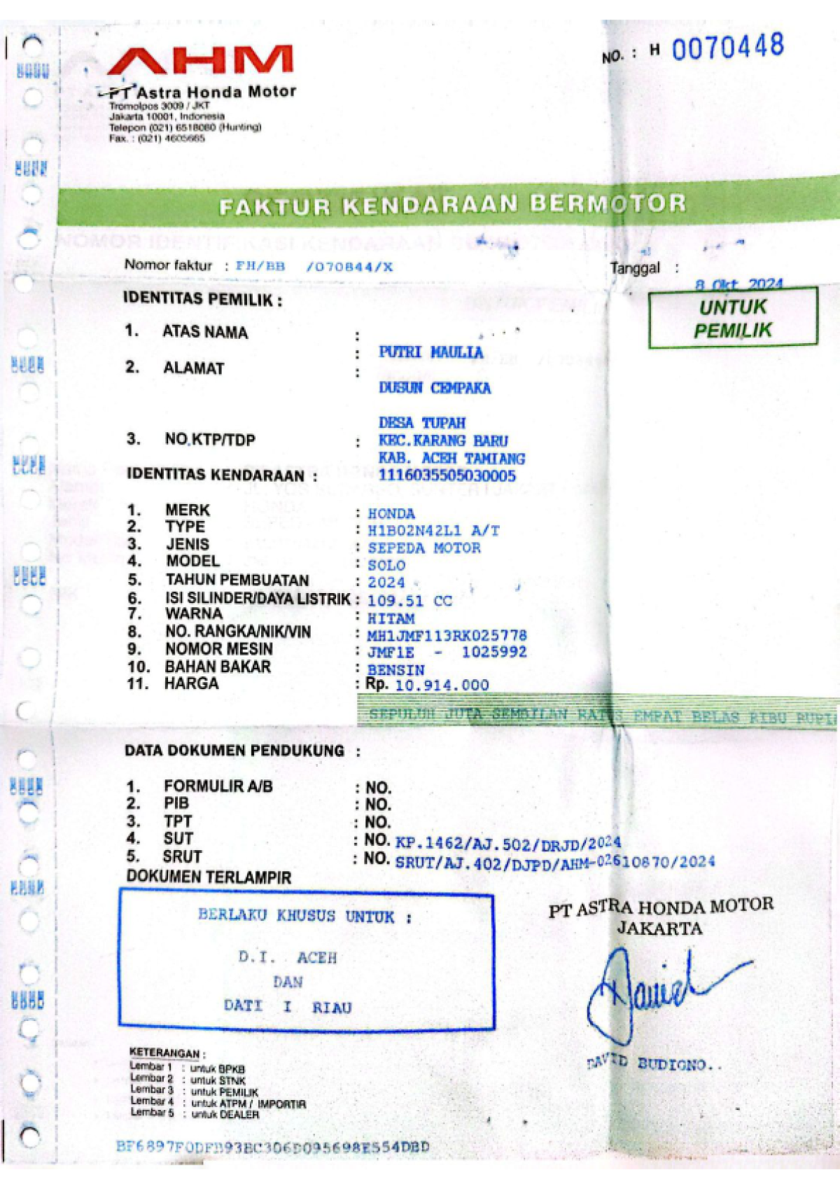 HONDA ALL NEW BEAT DELUXE ESP CBB ISS