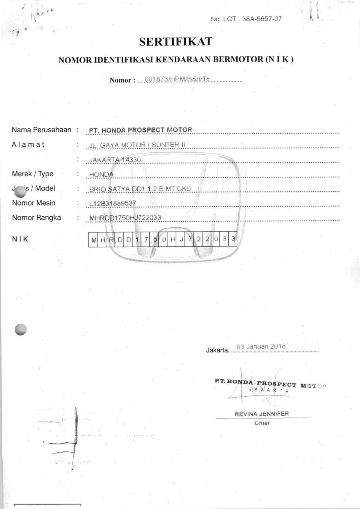 HONDA  BRIO  SATYA DD1 1.2 E