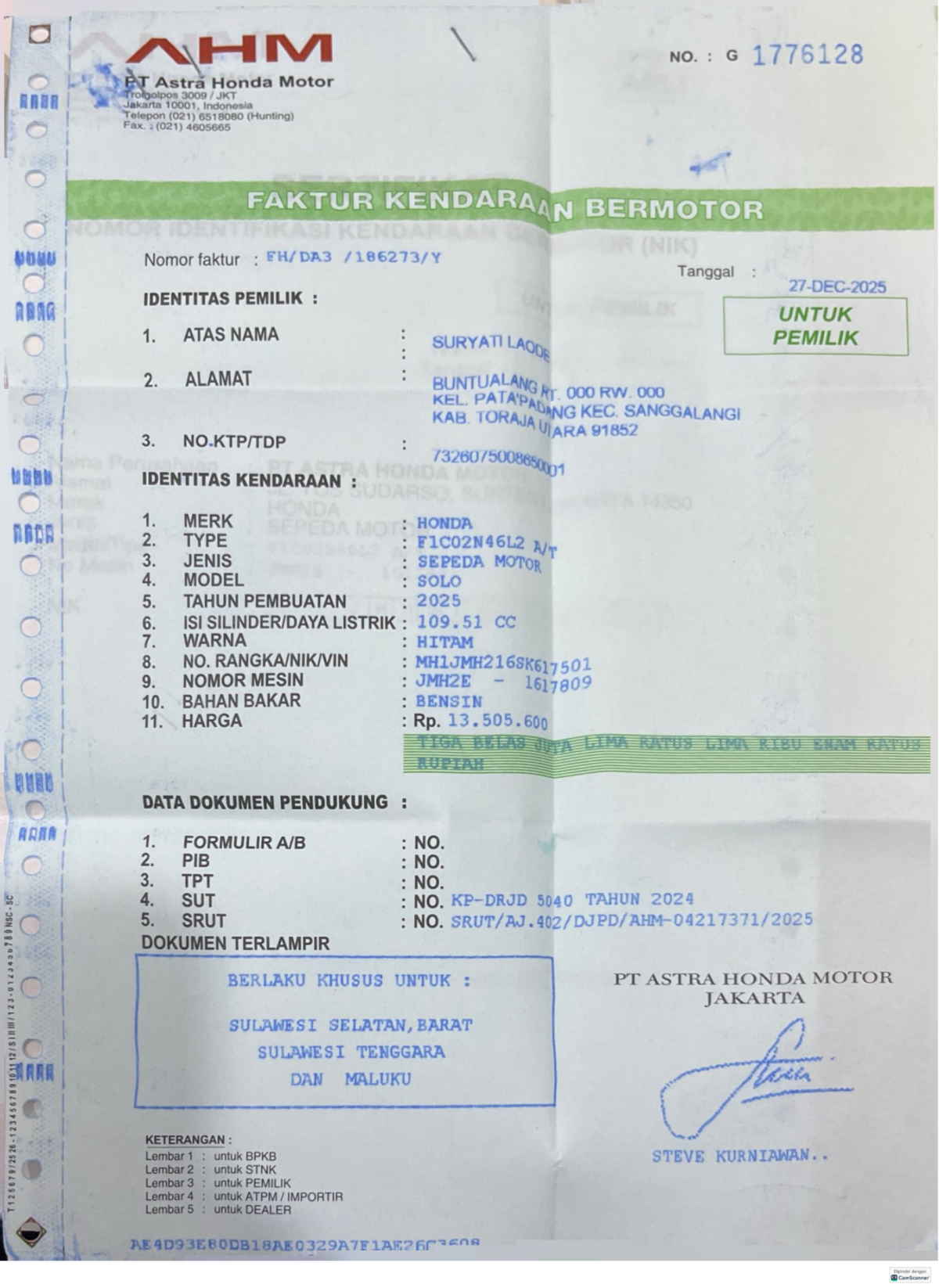 HONDA SCOOPY PRESTIGE