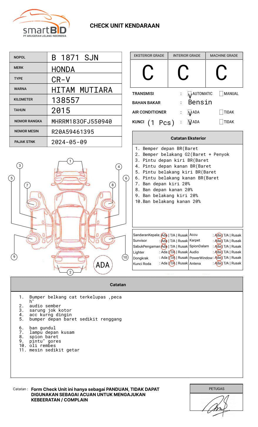 HONDA  CR-V  RM1 2WD 2.0