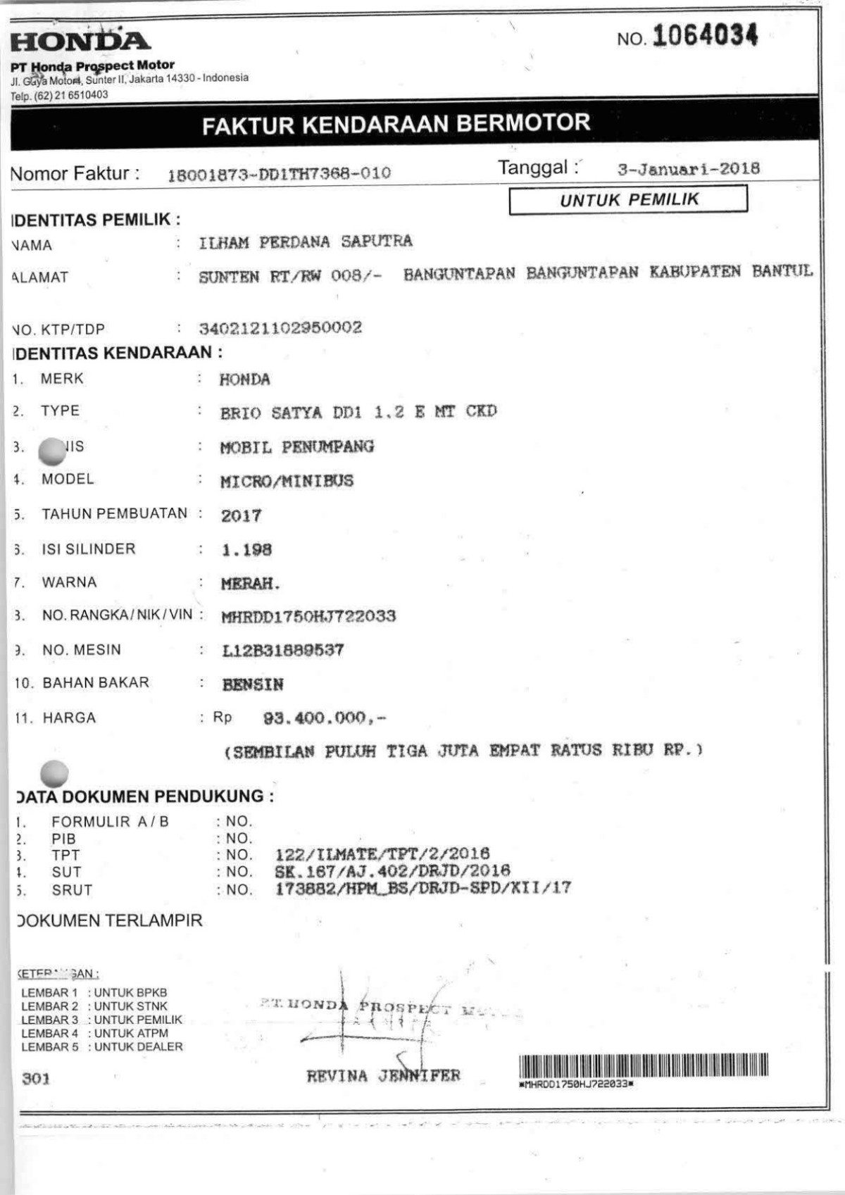 HONDA  BRIO  SATYA DD1 1.2 E