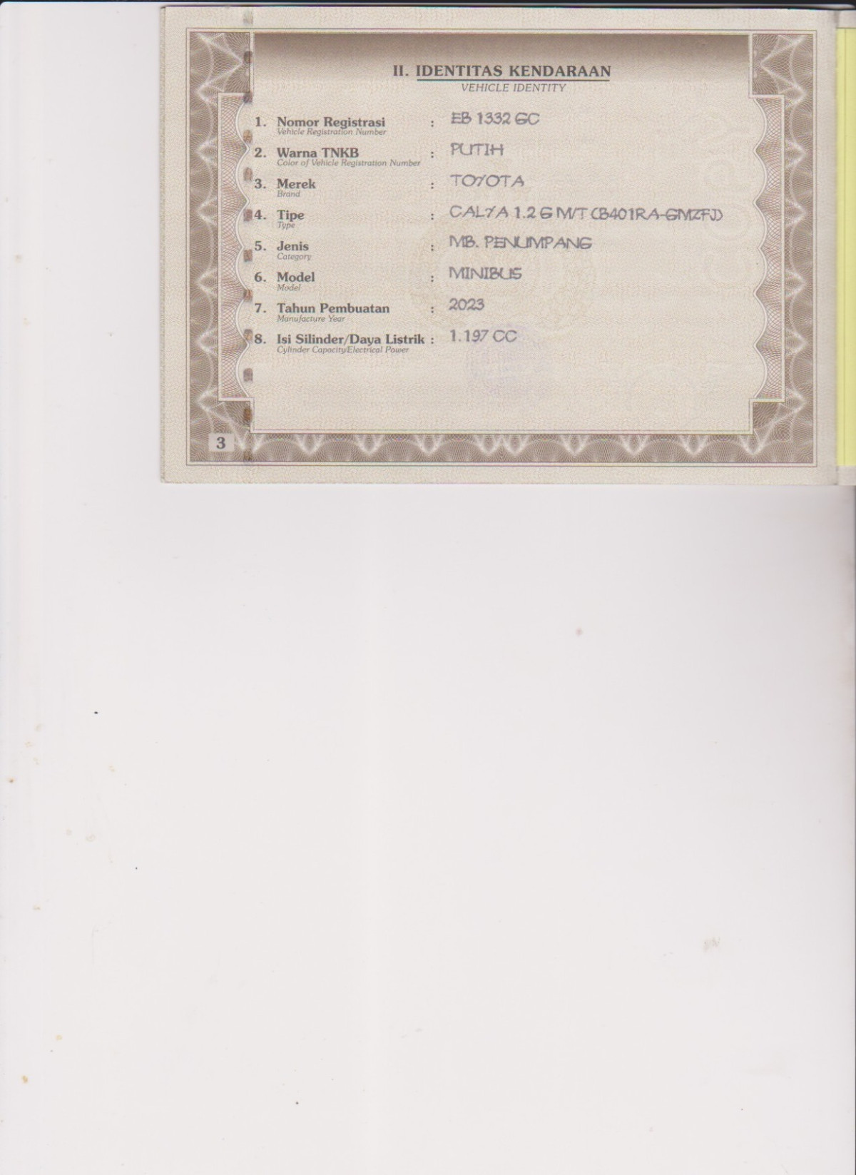 TOYOTA CALYA 1.2 G M/T